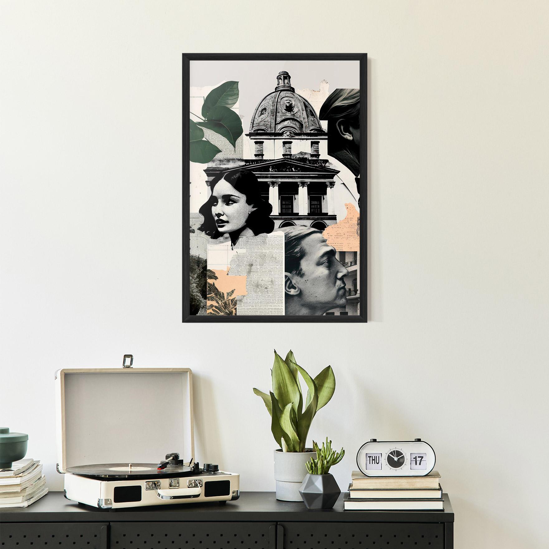 Keretezett Poszter Vintage Collage mockup 2