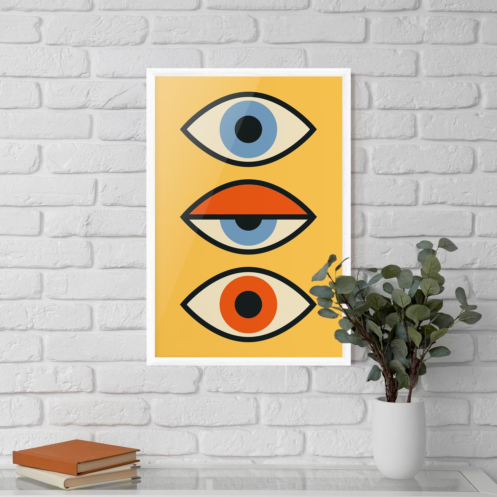 Keretezett Poszter Blue Orange Eye mockup 5