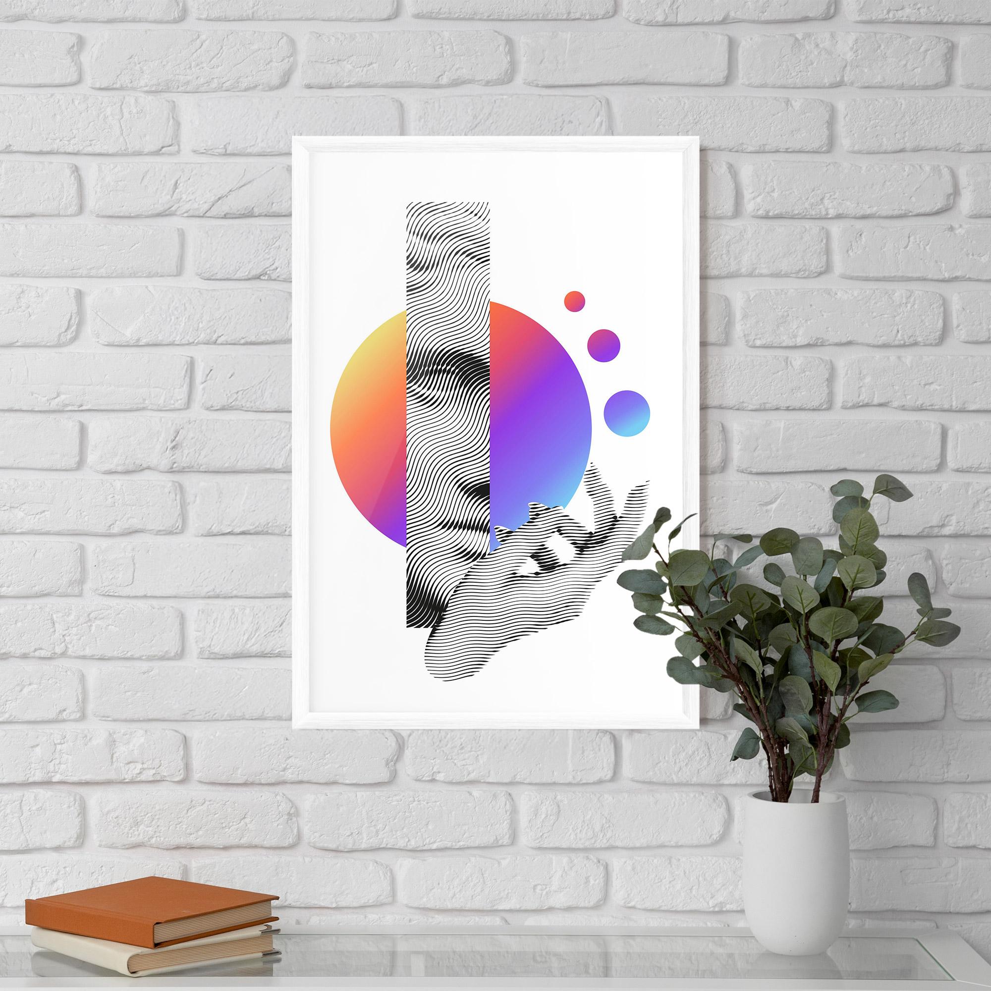 Keretezett Poszter Orange Light Statue mockup 5