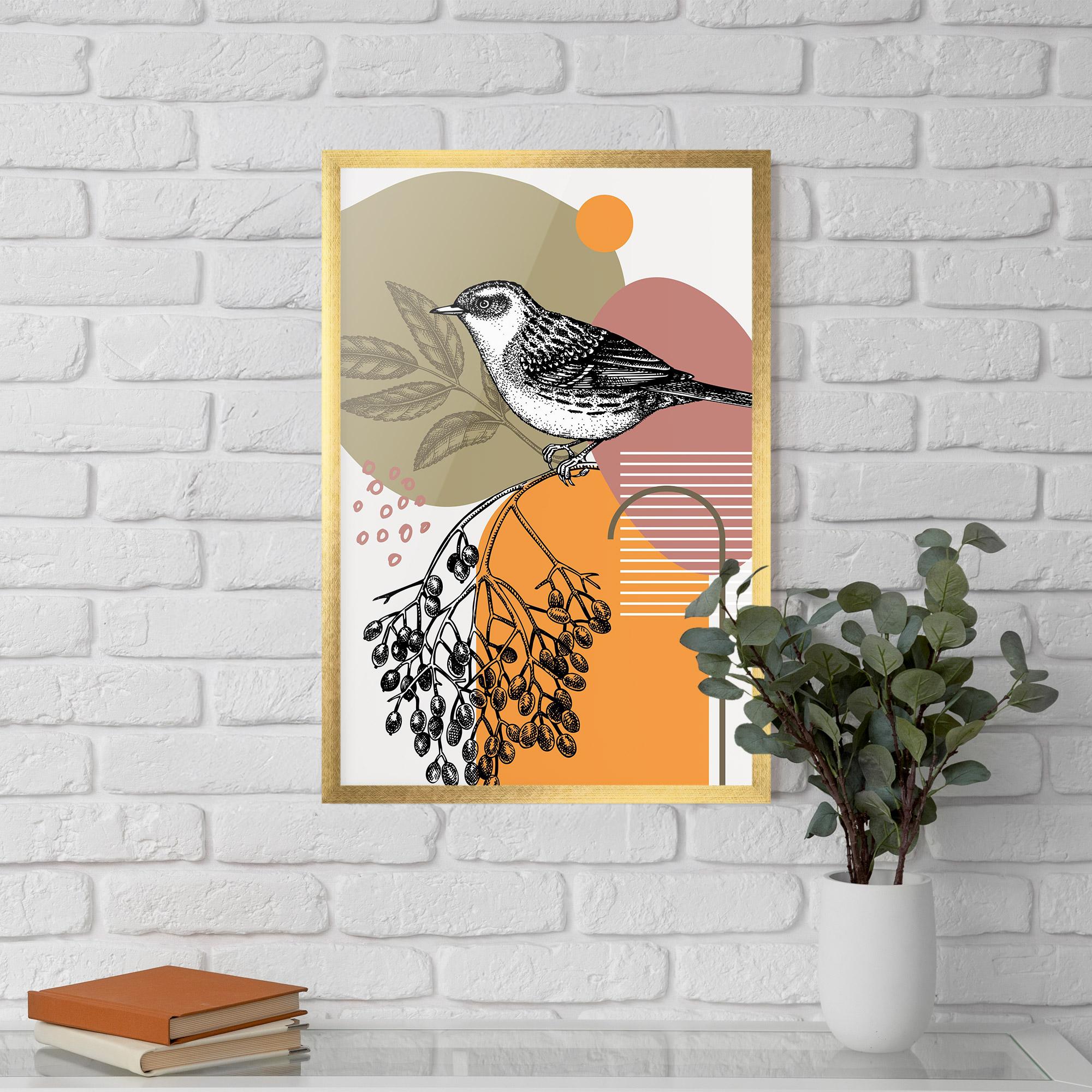 Keretezett Poszter Bird Collage mockup 5
