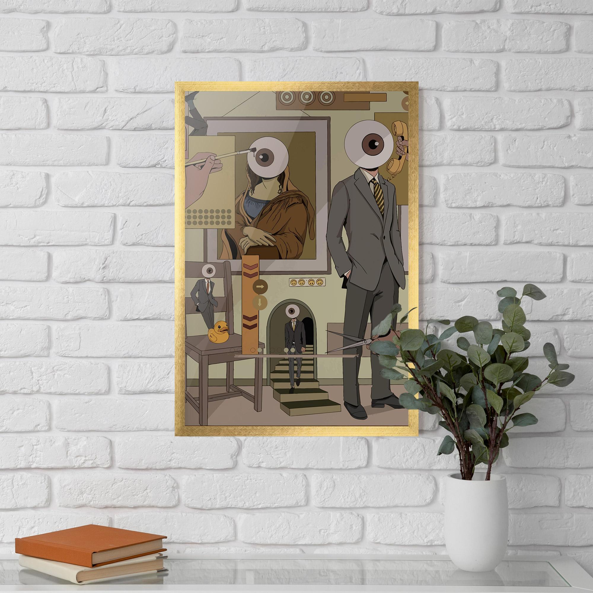 Keretezett Poszter Eyes Man mockup 5