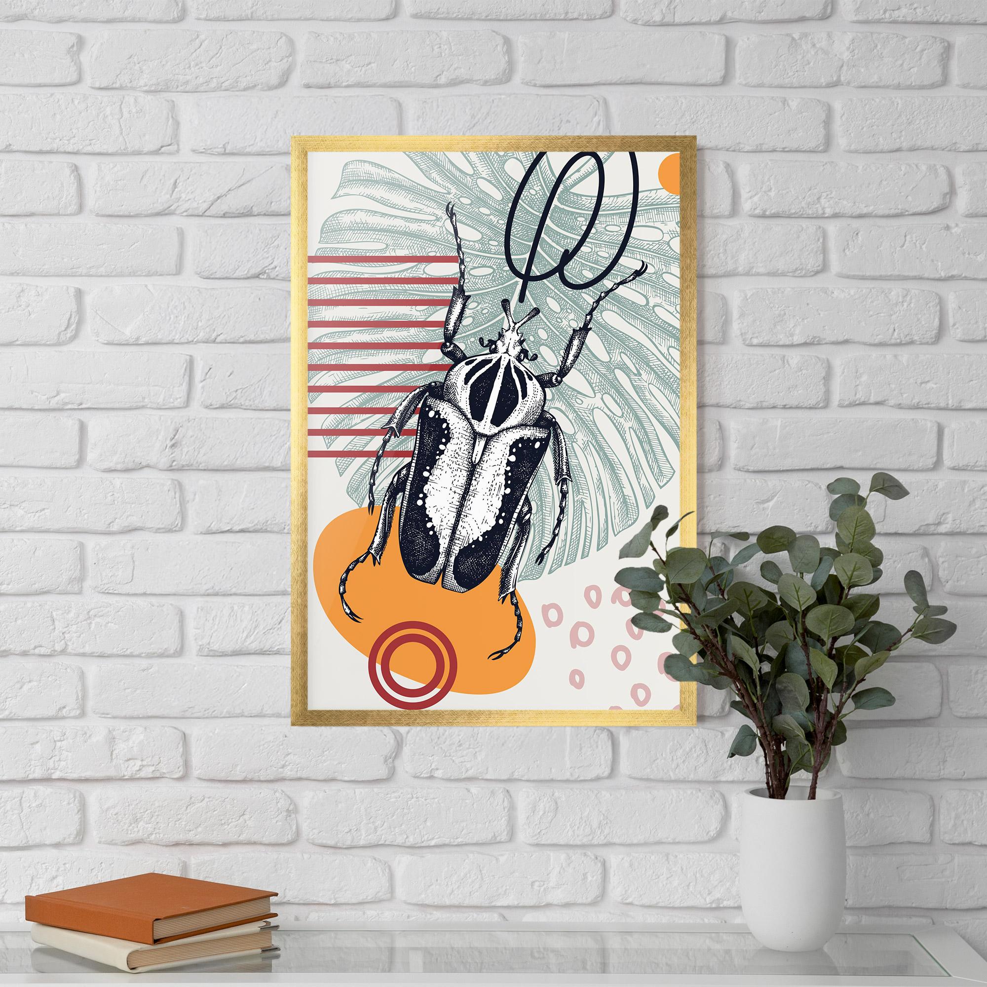 Keretezett Poszter Insects Art Collage mockup 5