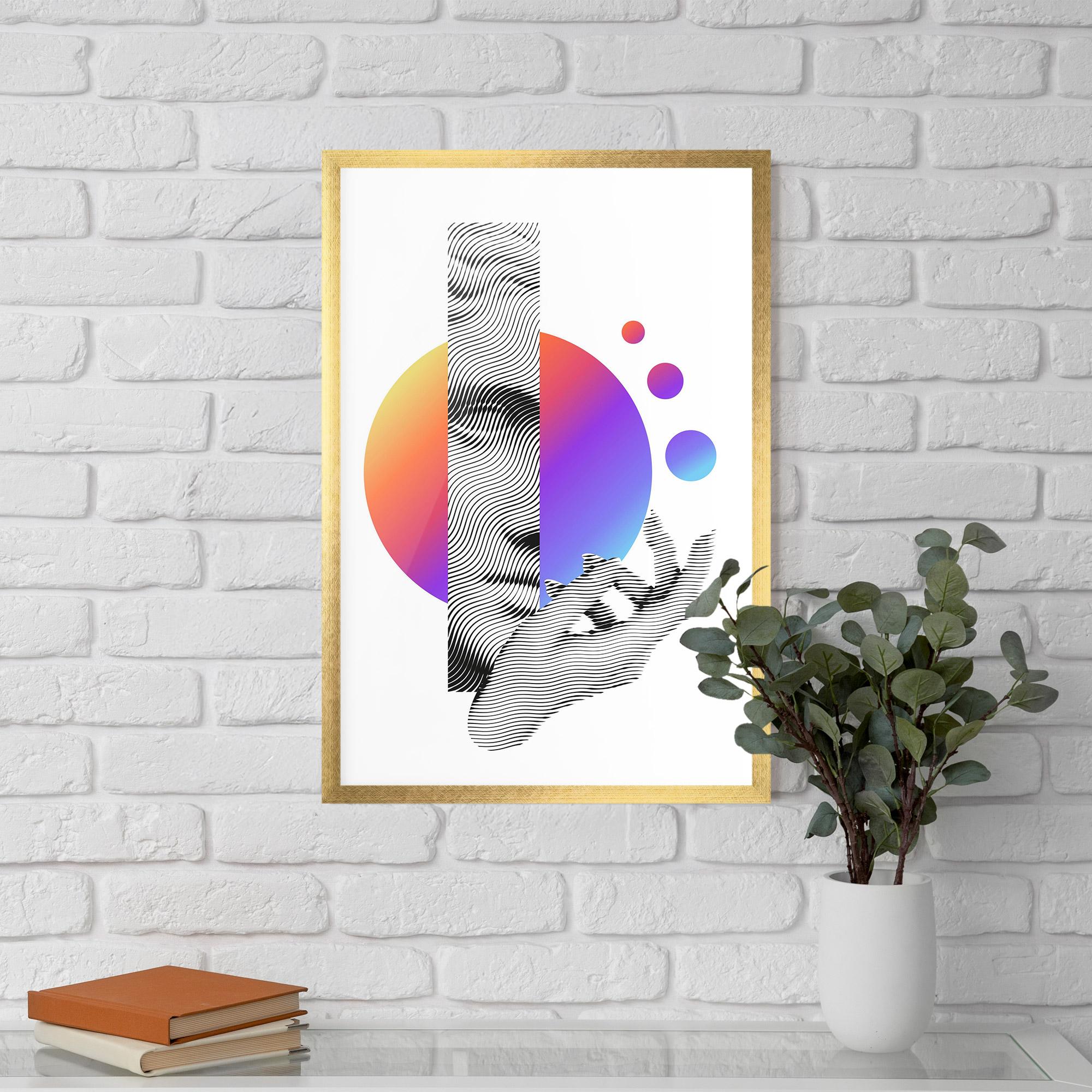 Keretezett Poszter Orange Light Statue mockup 5