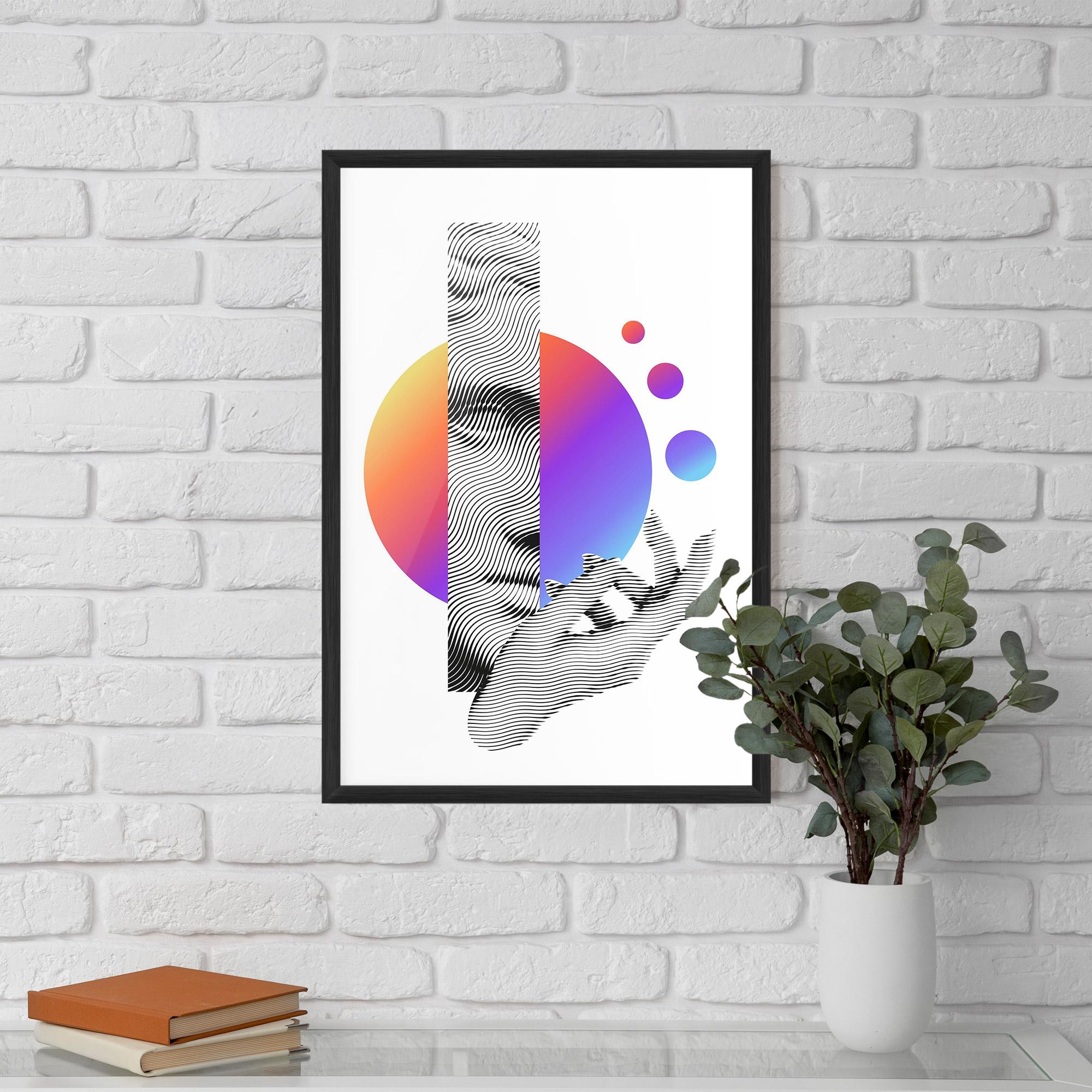 Keretezett Poszter Orange Light Statue mockup 5