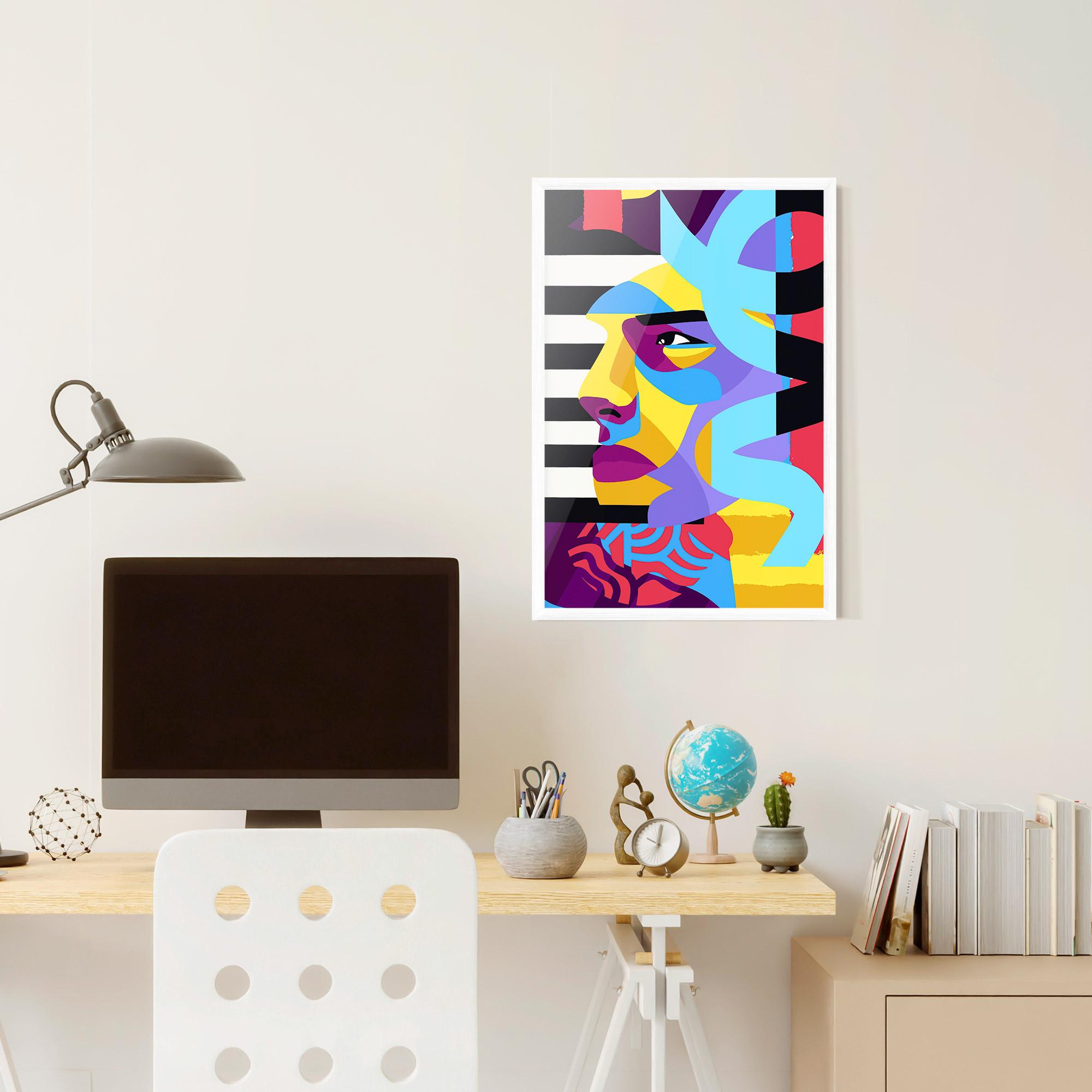 Keretezett Poszter Abstract Male Face mockup 6