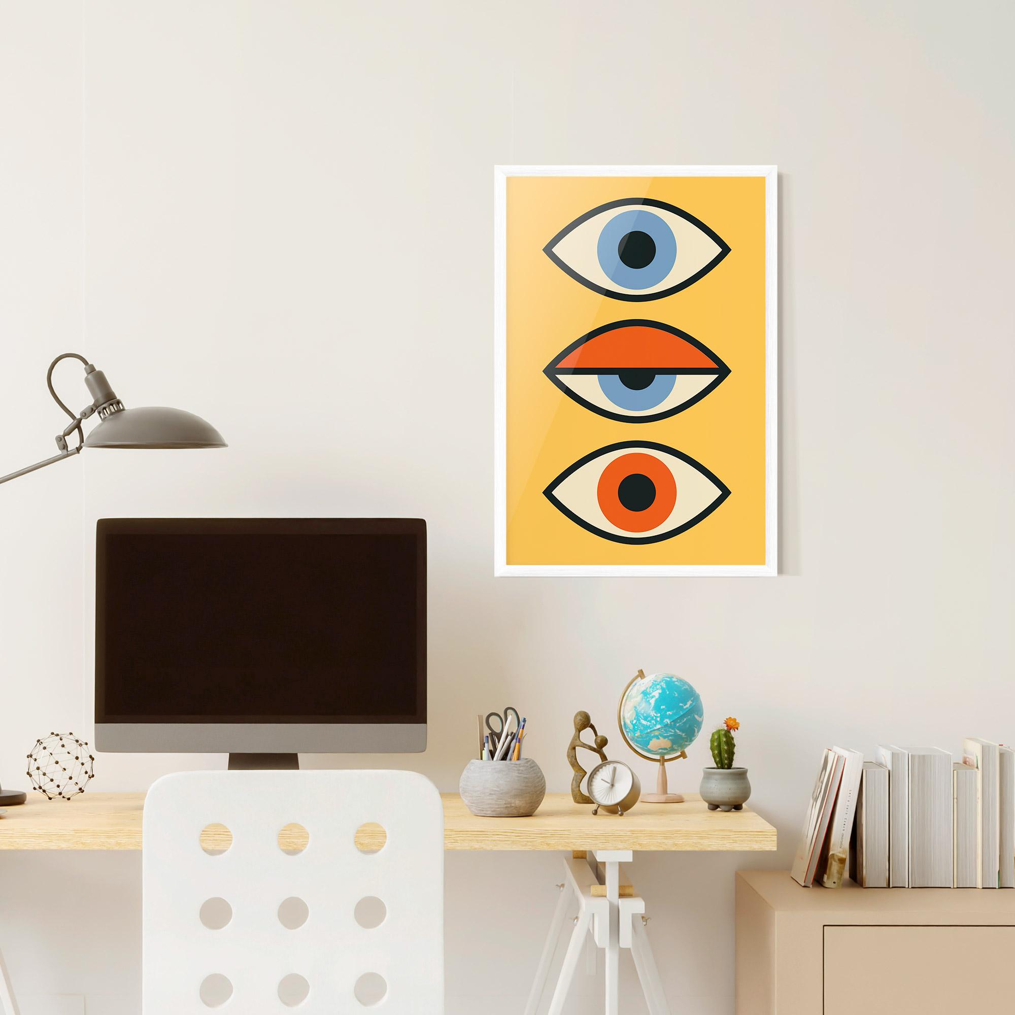 Keretezett Poszter Blue Orange Eye mockup 6