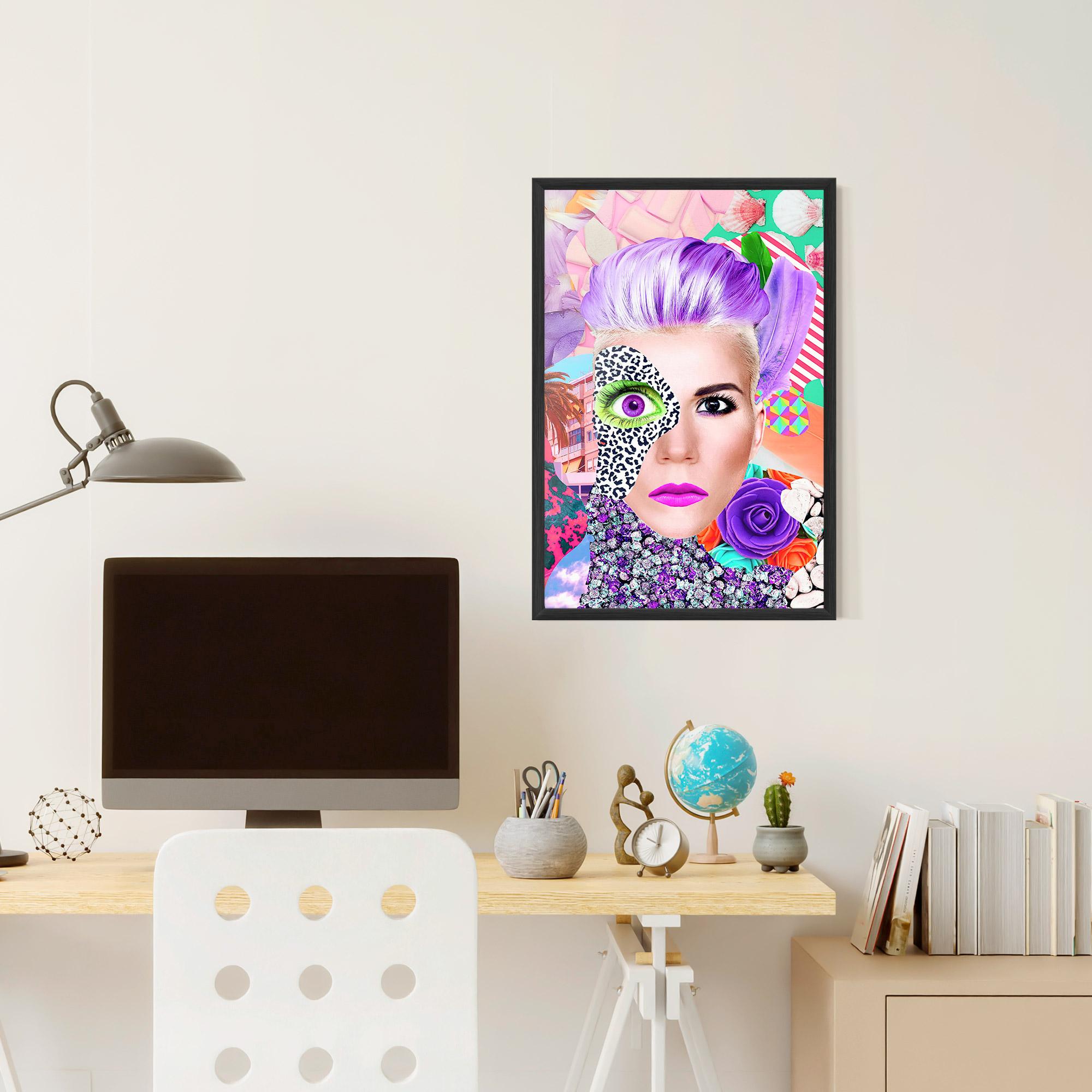 Keretezett Poszter Art Collage Lady mockup 6