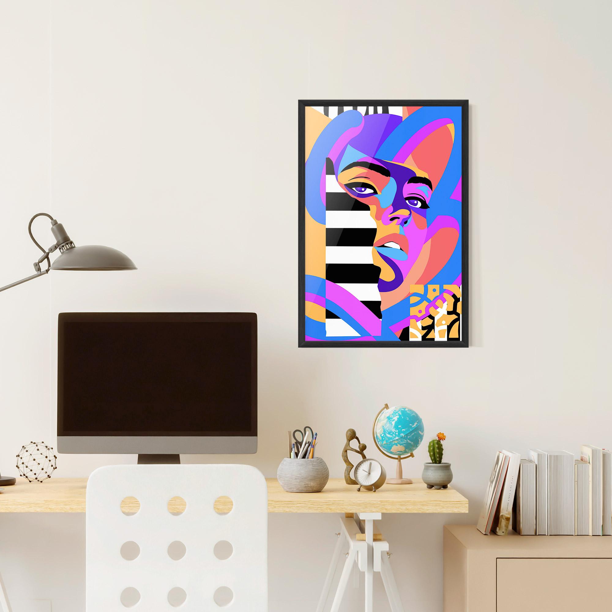 Keretezett Poszter Woman Art Face mockup 6