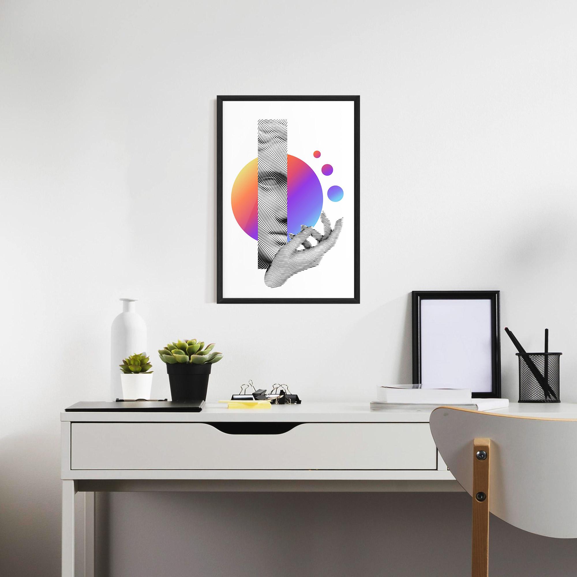 Keretezett Poszter Orange Light Statue mockup 7