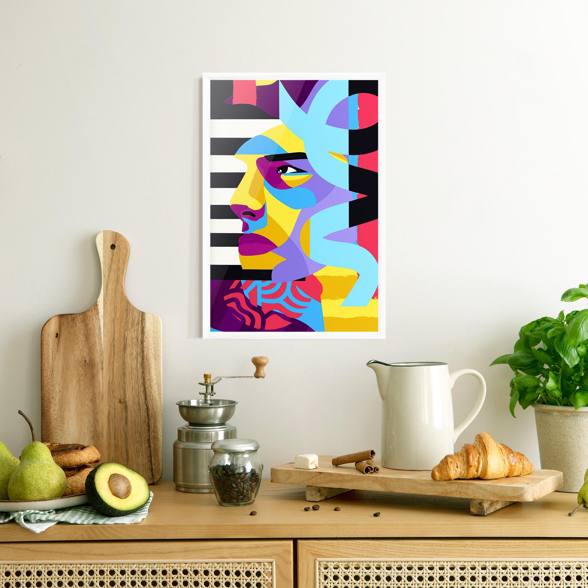 Keretezett Poszter Abstract Male Face mockup 8