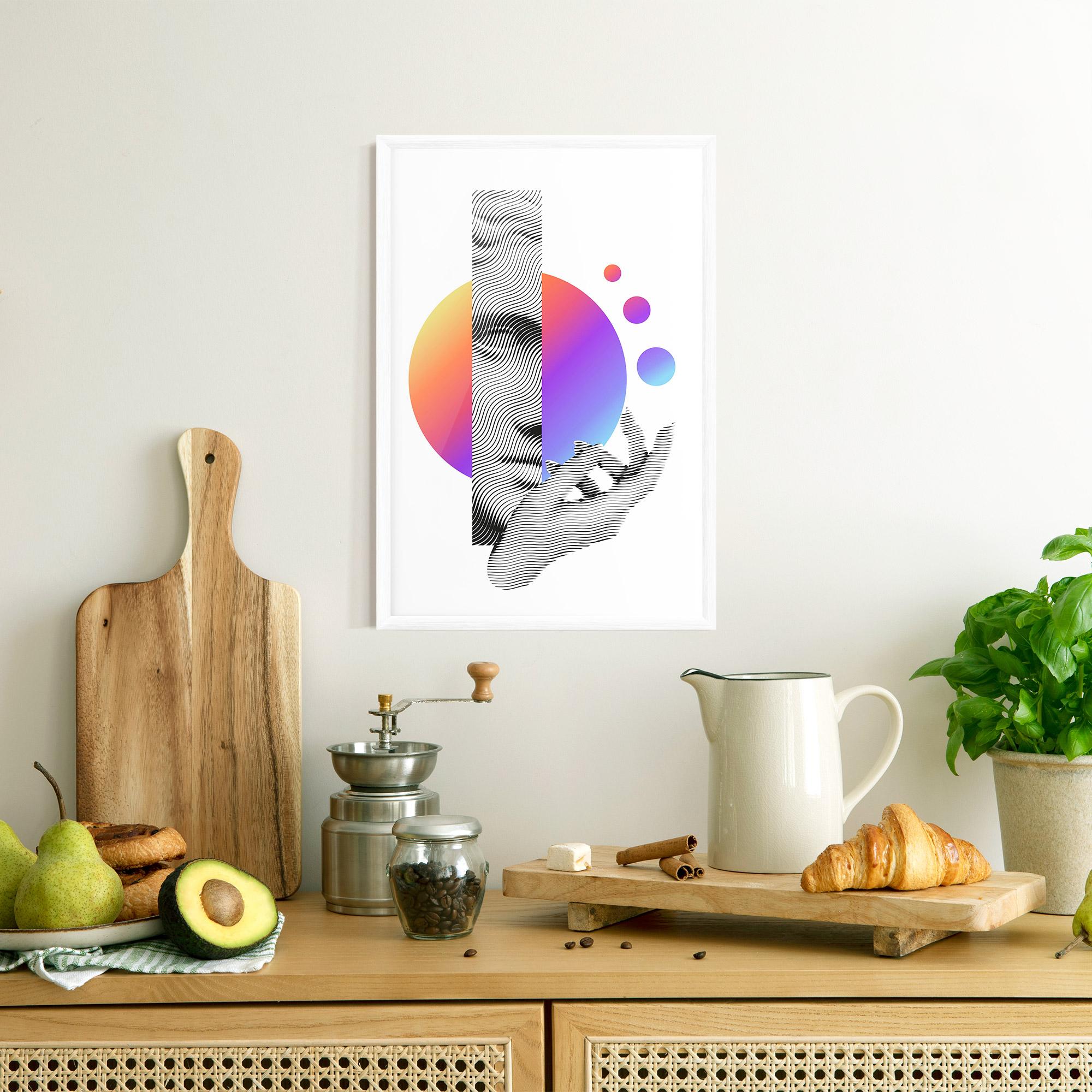 Keretezett Poszter Orange Light Statue mockup 8