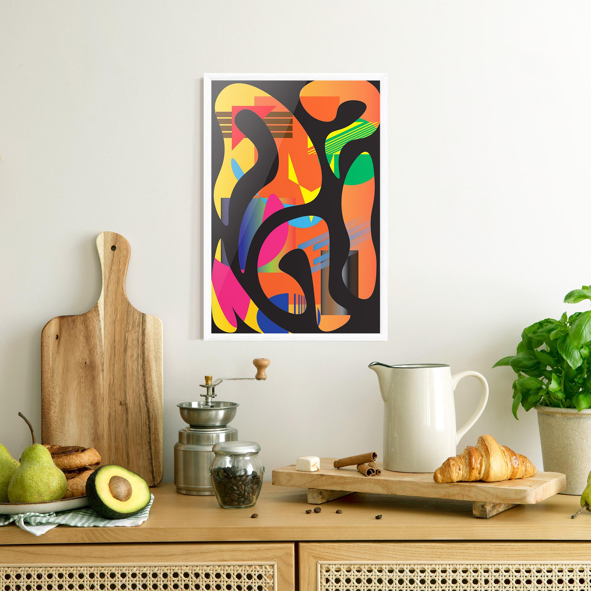 Keretezett Poszter Shape Abstract Orange mockup 8