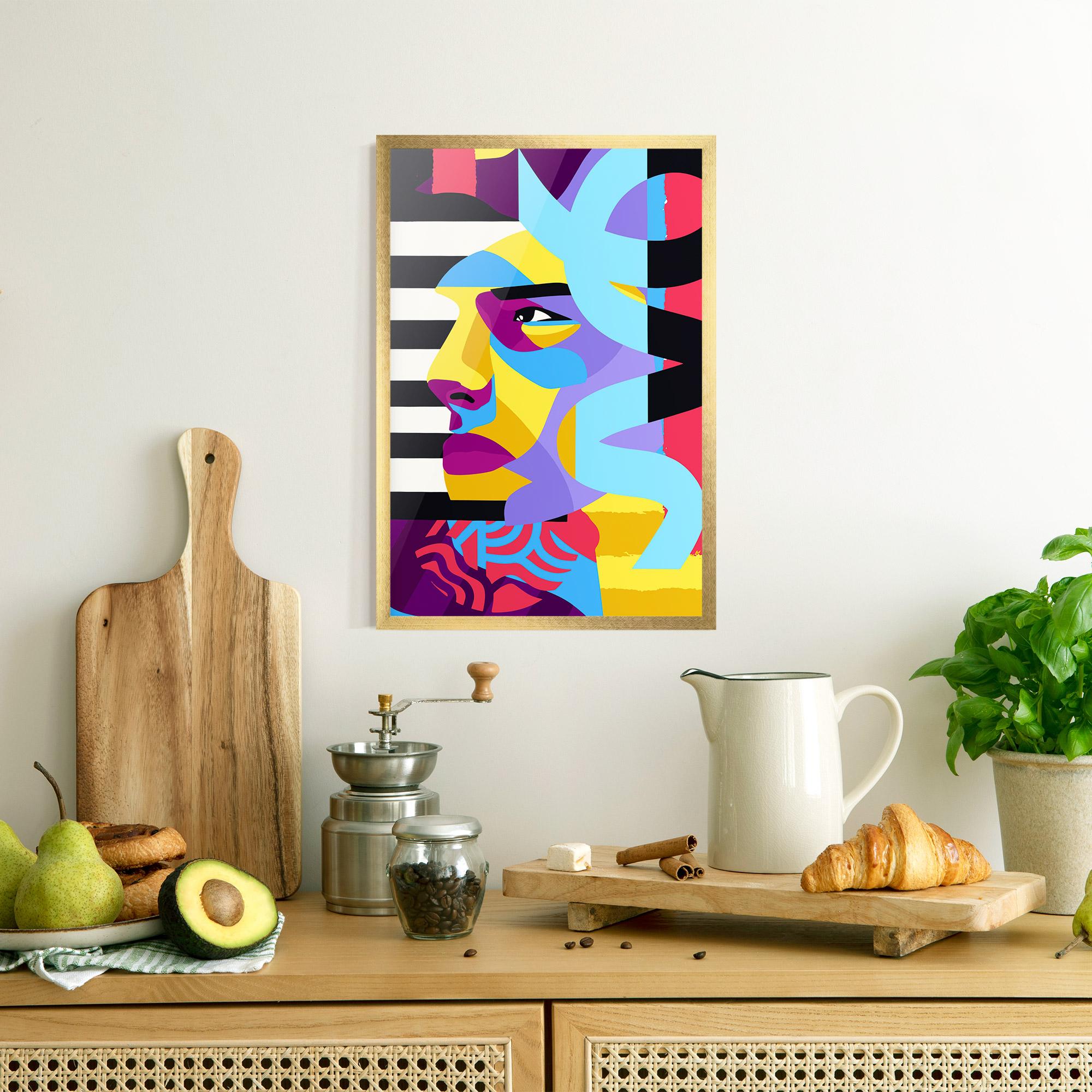 Keretezett Poszter Abstract Male Face mockup 8