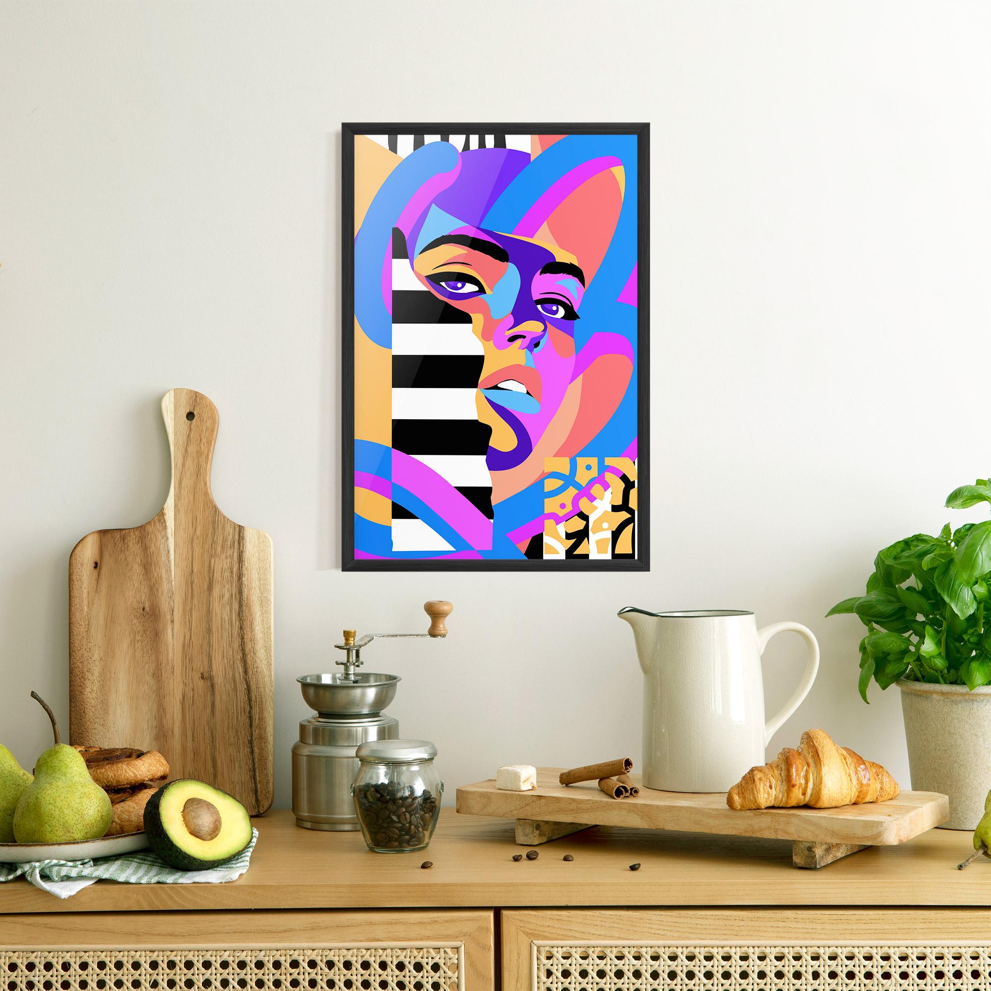 Keretezett Poszter Woman Art Face mockup 8