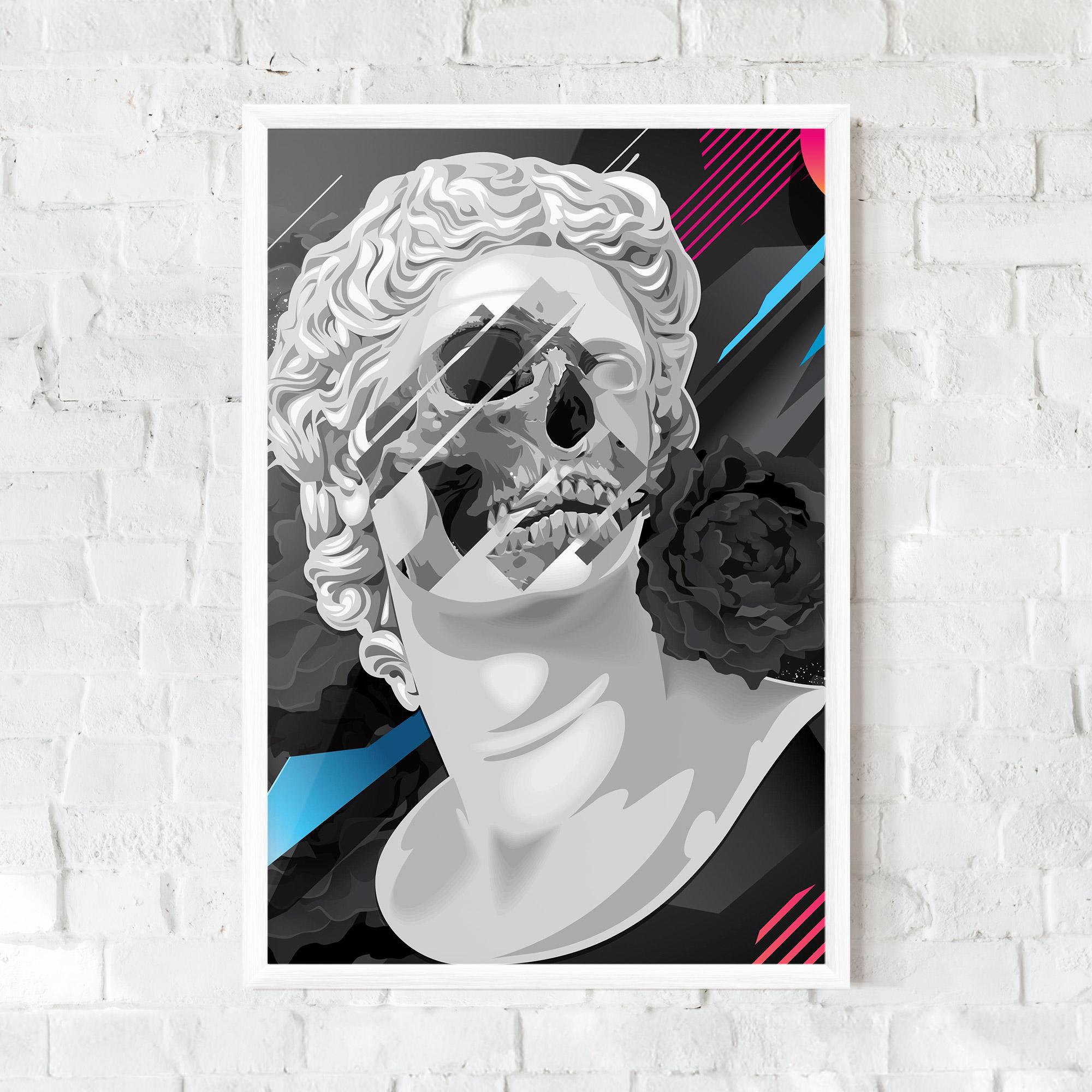 Keretezett Poszter Black Rose Statue mockup 0