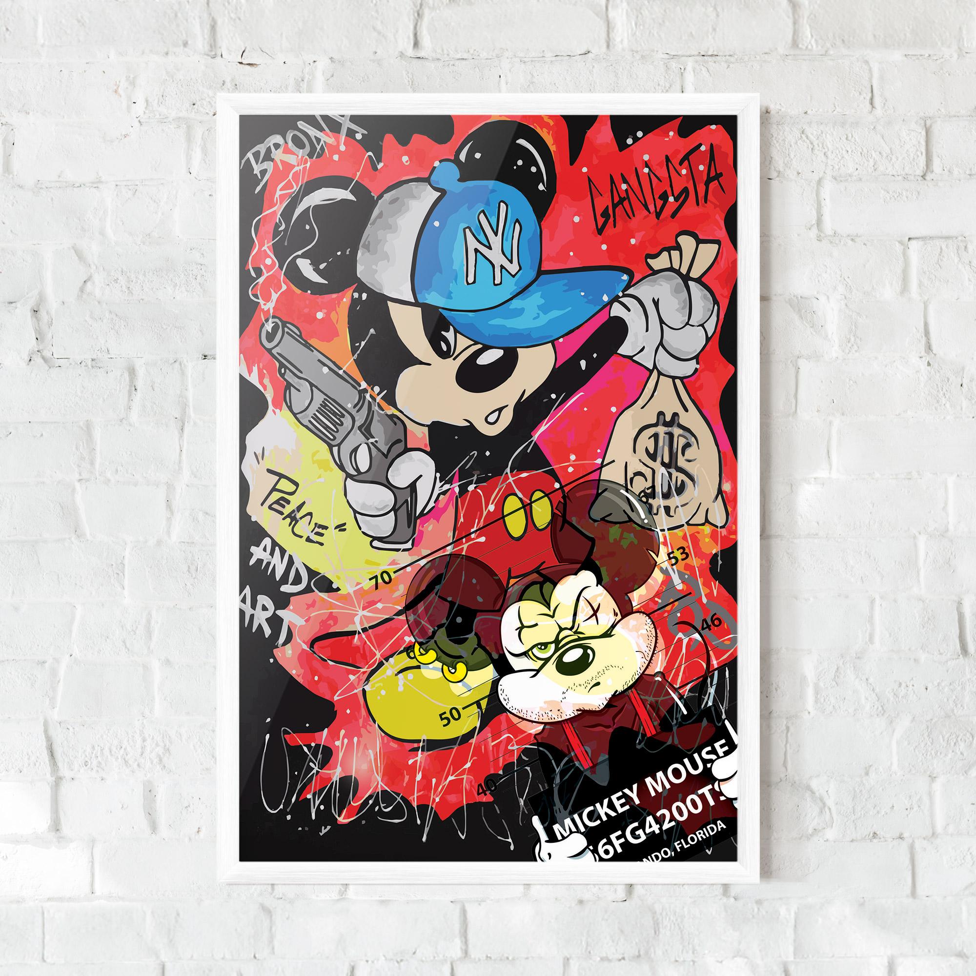 Keretezett Poszter Gangsta Mickey mockup 0
