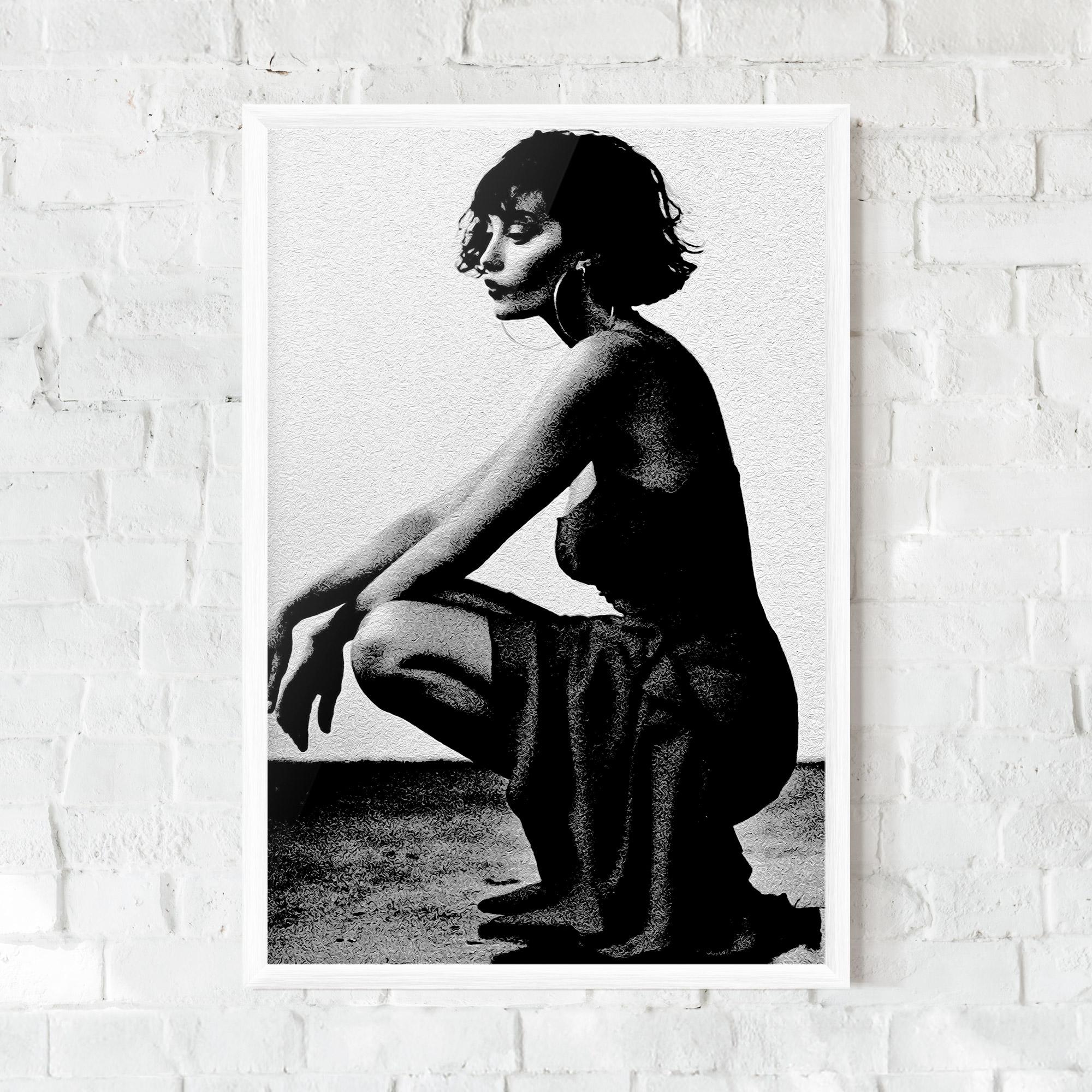 Keretezett Poszter Grey Long Dress mockup 0