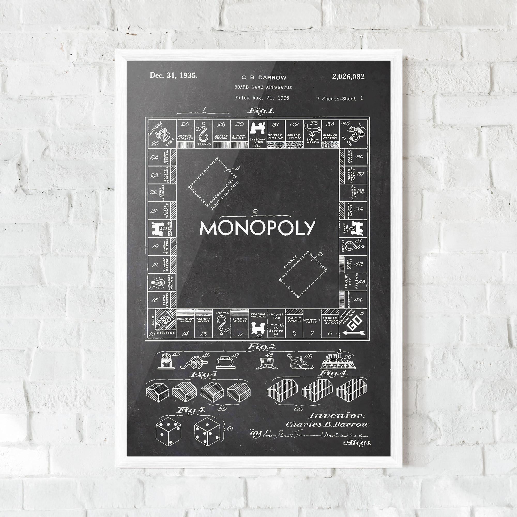 Keretezett Poszter Monopoly Board mockup 0