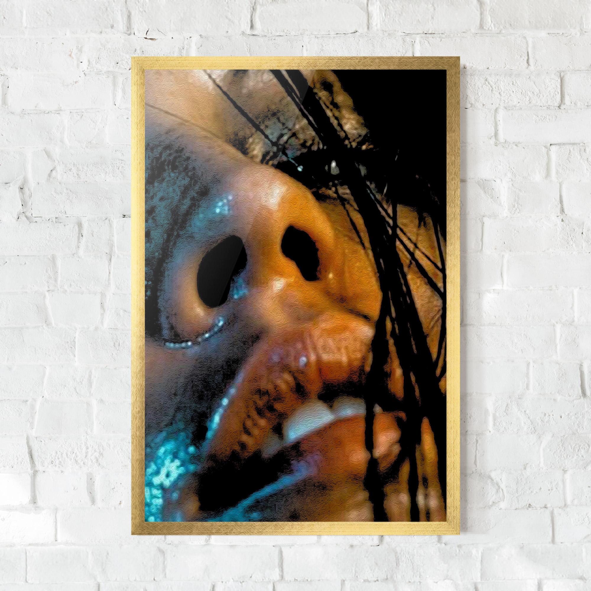 Keretezett Poszter Blue Light Face mockup 0