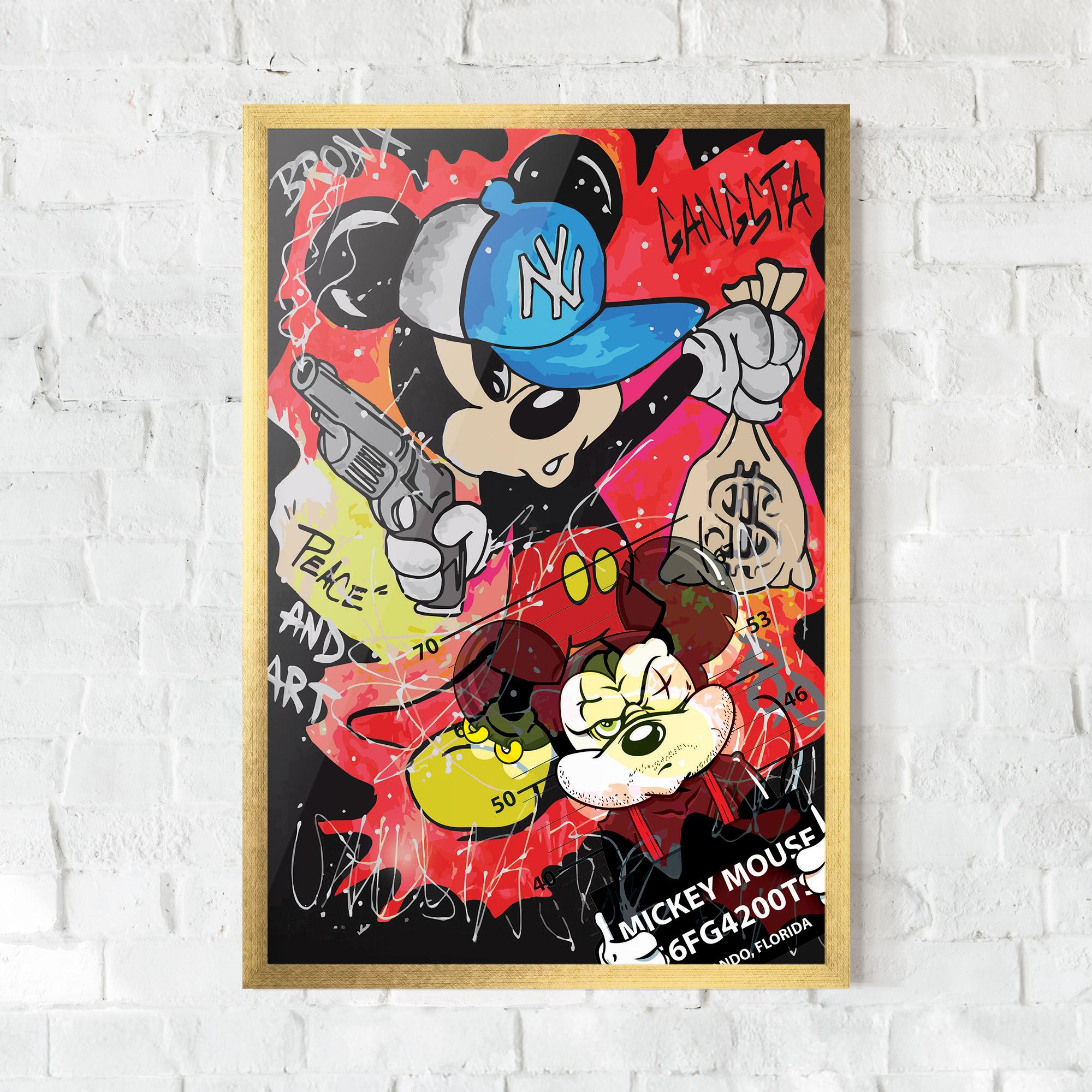 Keretezett Poszter Gangsta Mickey mockup 0