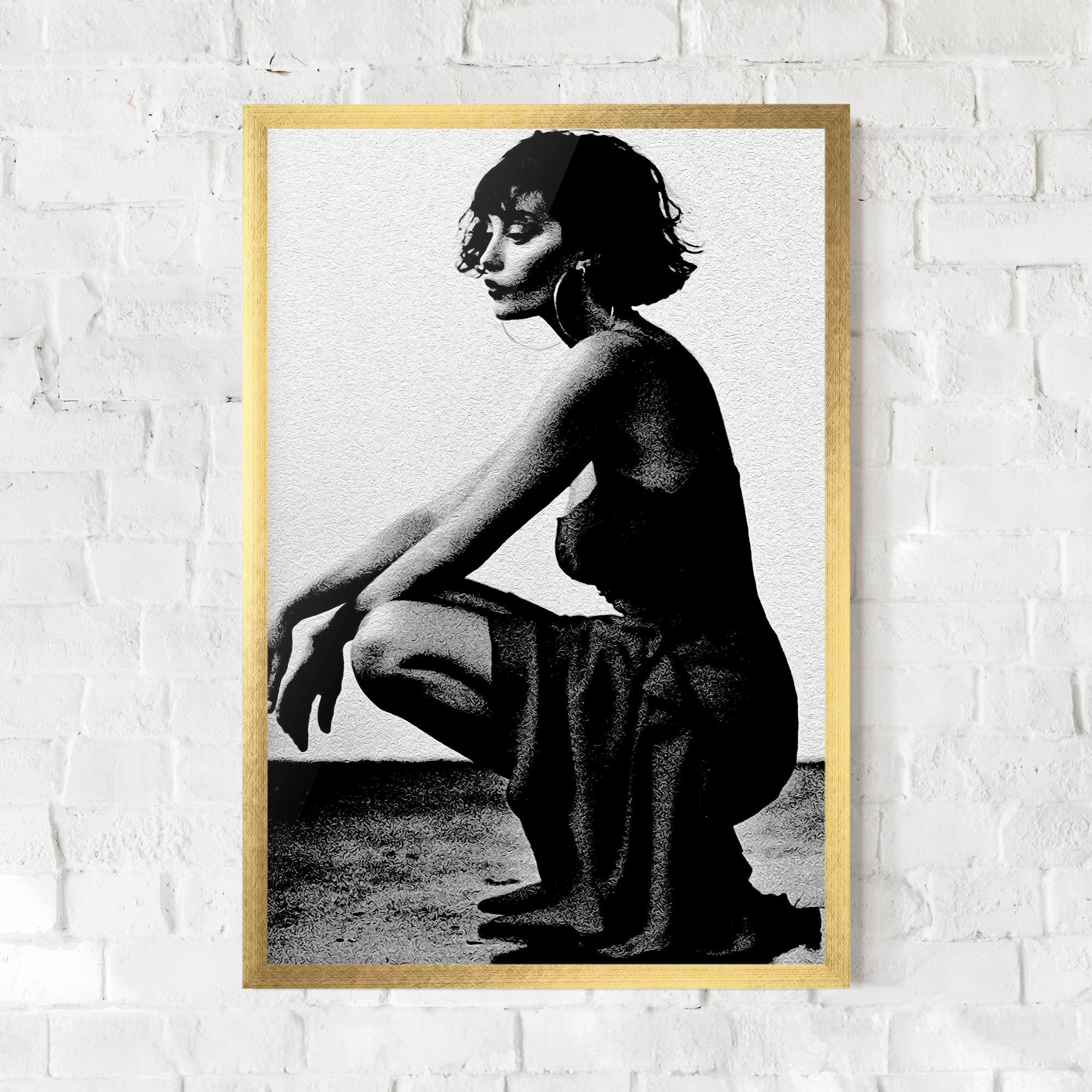 Keretezett Poszter Grey Long Dress mockup 0