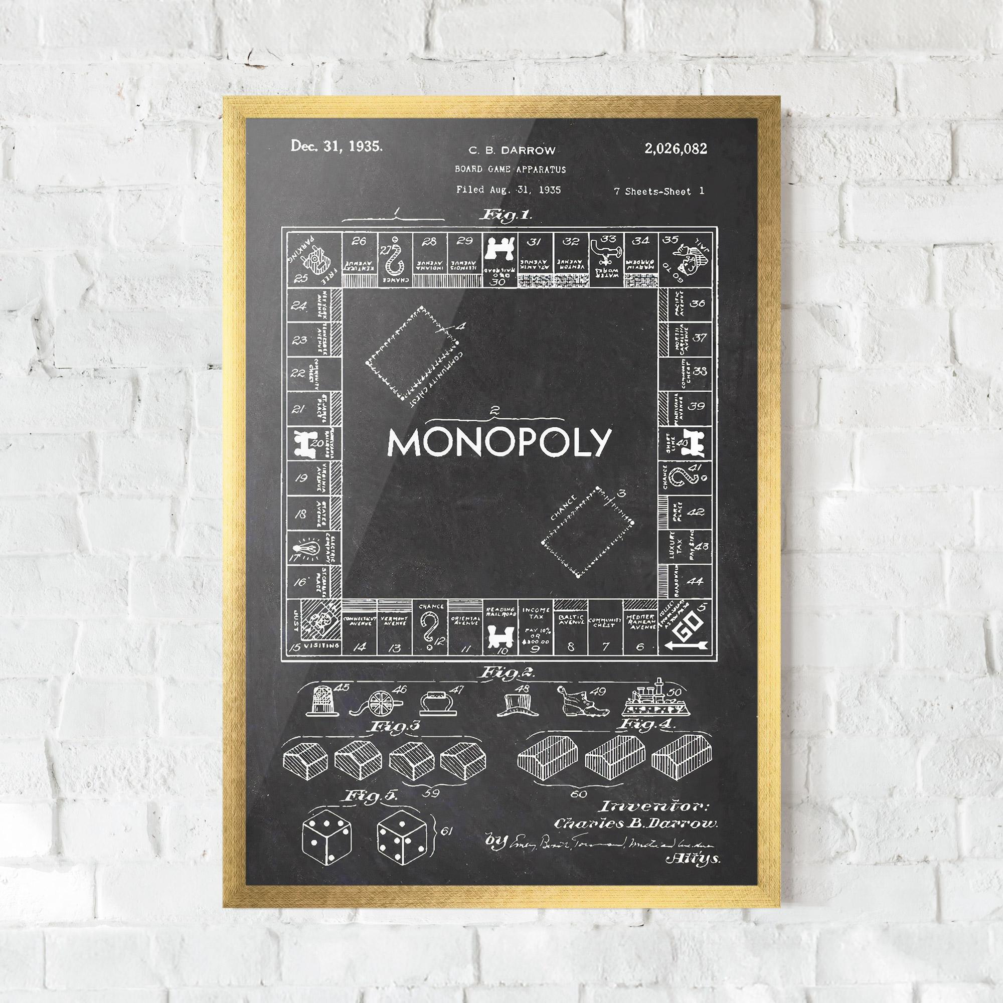 Keretezett Poszter Monopoly Board mockup 0