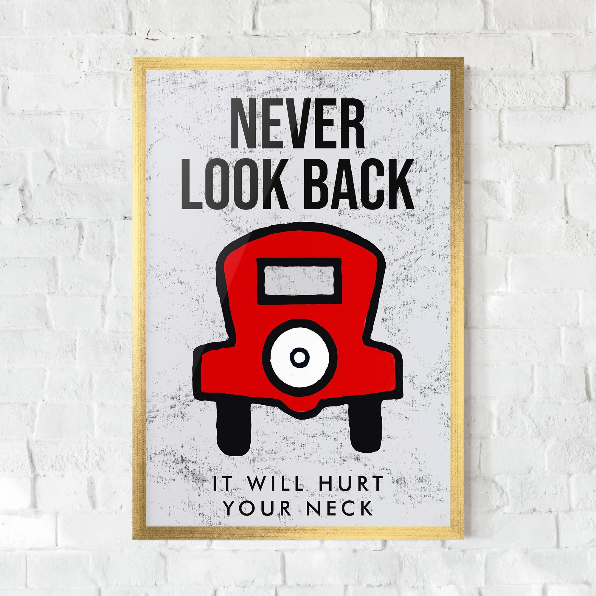 Keretezett Poszter Never Look Back mockup 0