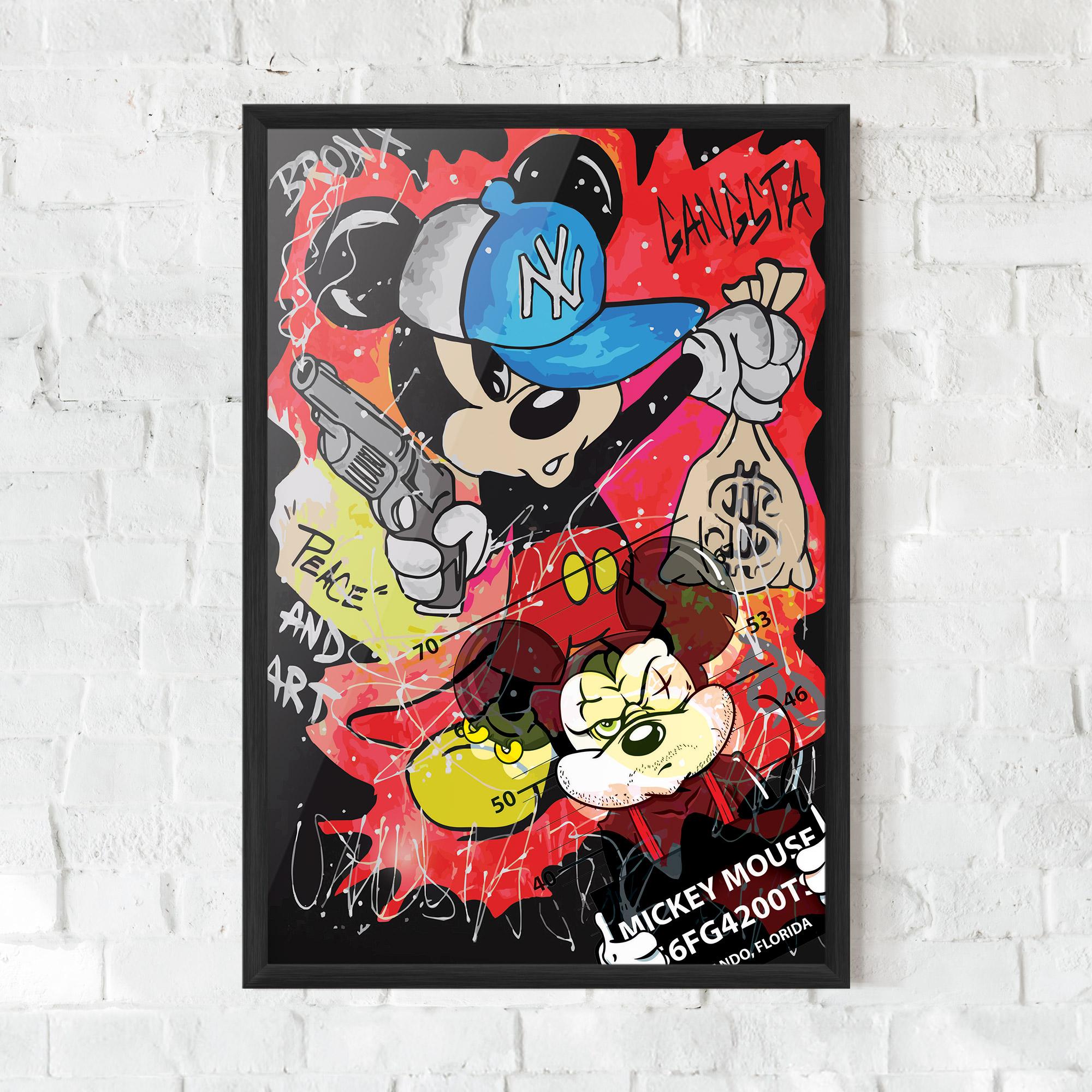 Keretezett Poszter Gangsta Mickey mockup 0