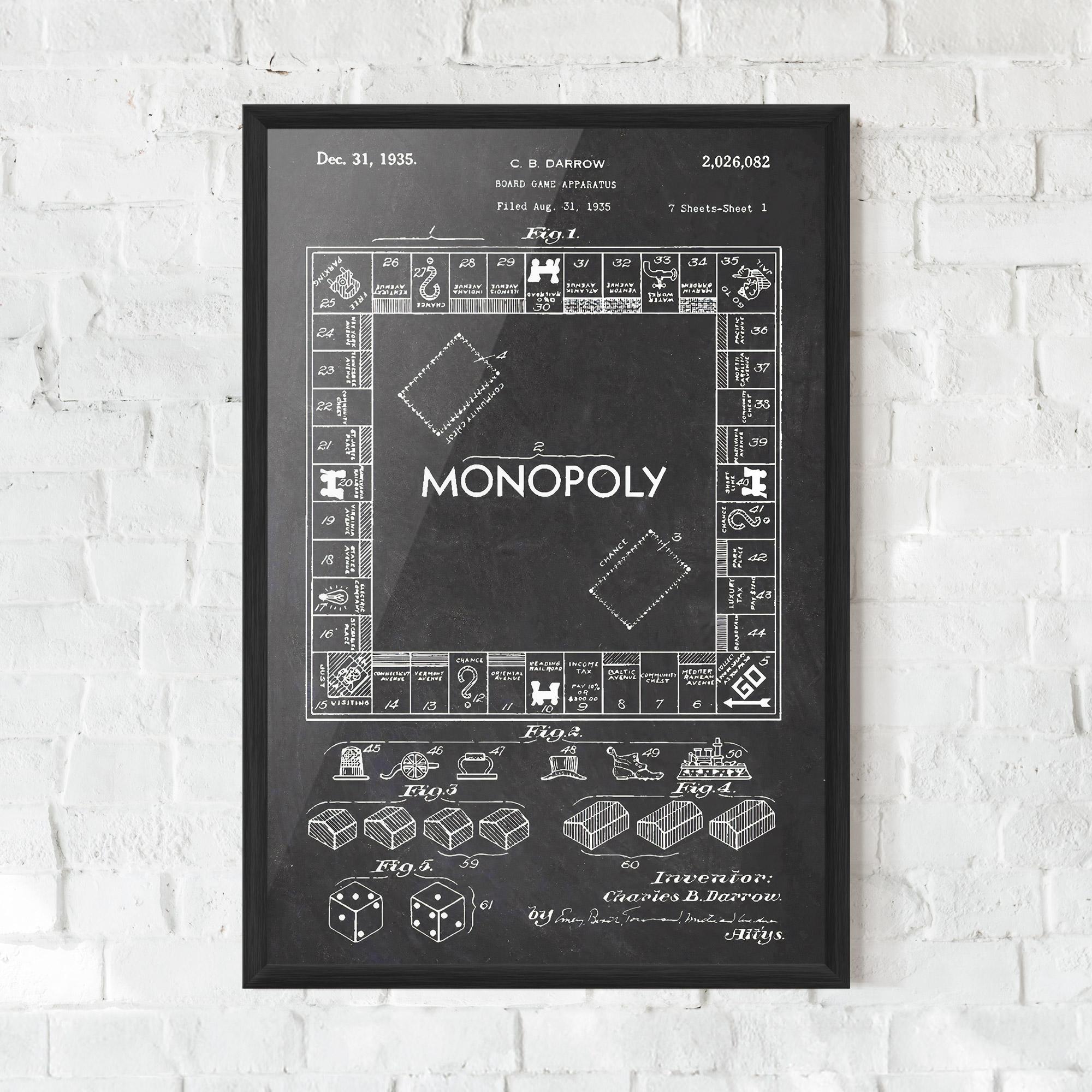 Keretezett Poszter Monopoly Board mockup 0