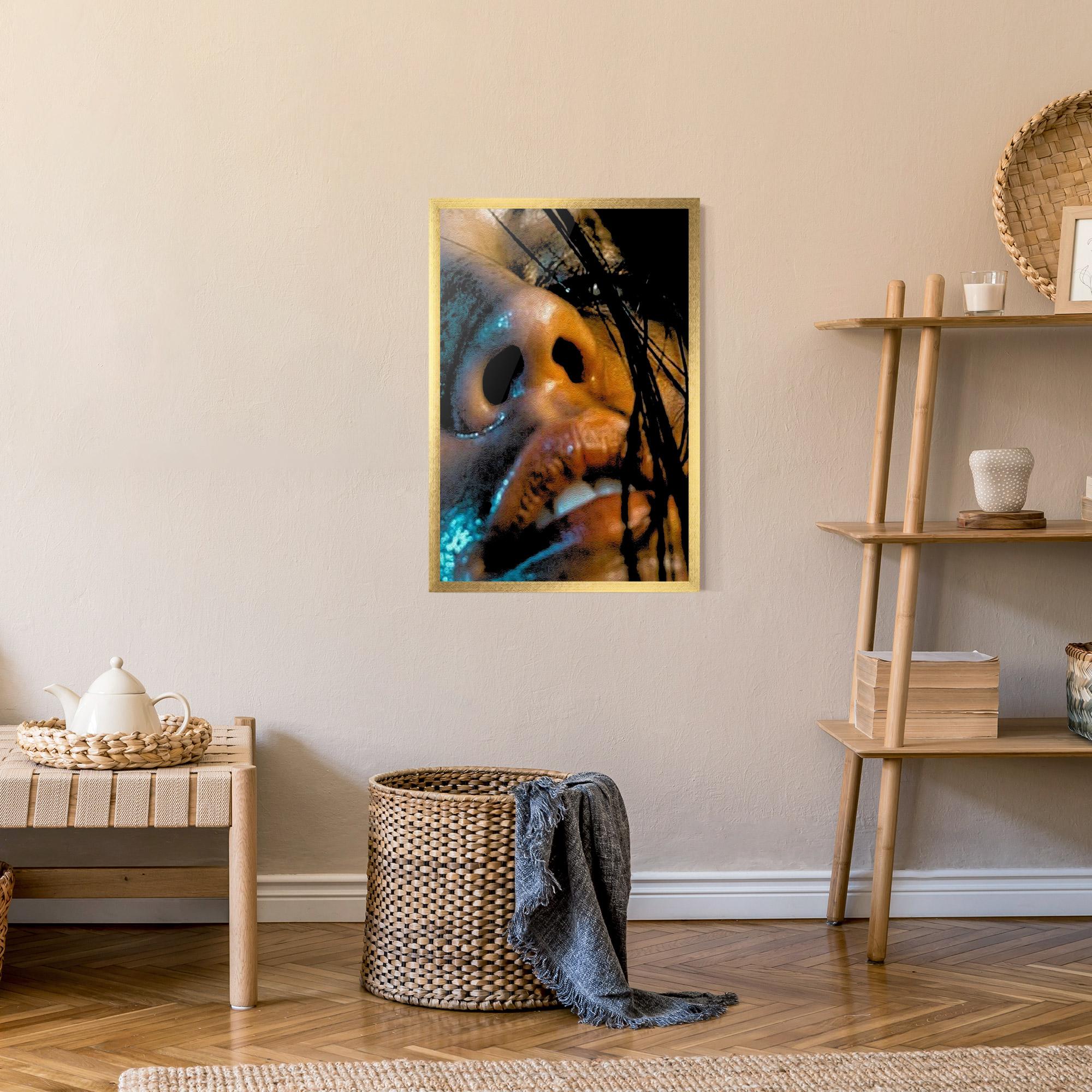 Keretezett Poszter Blue Light Face mockup 9