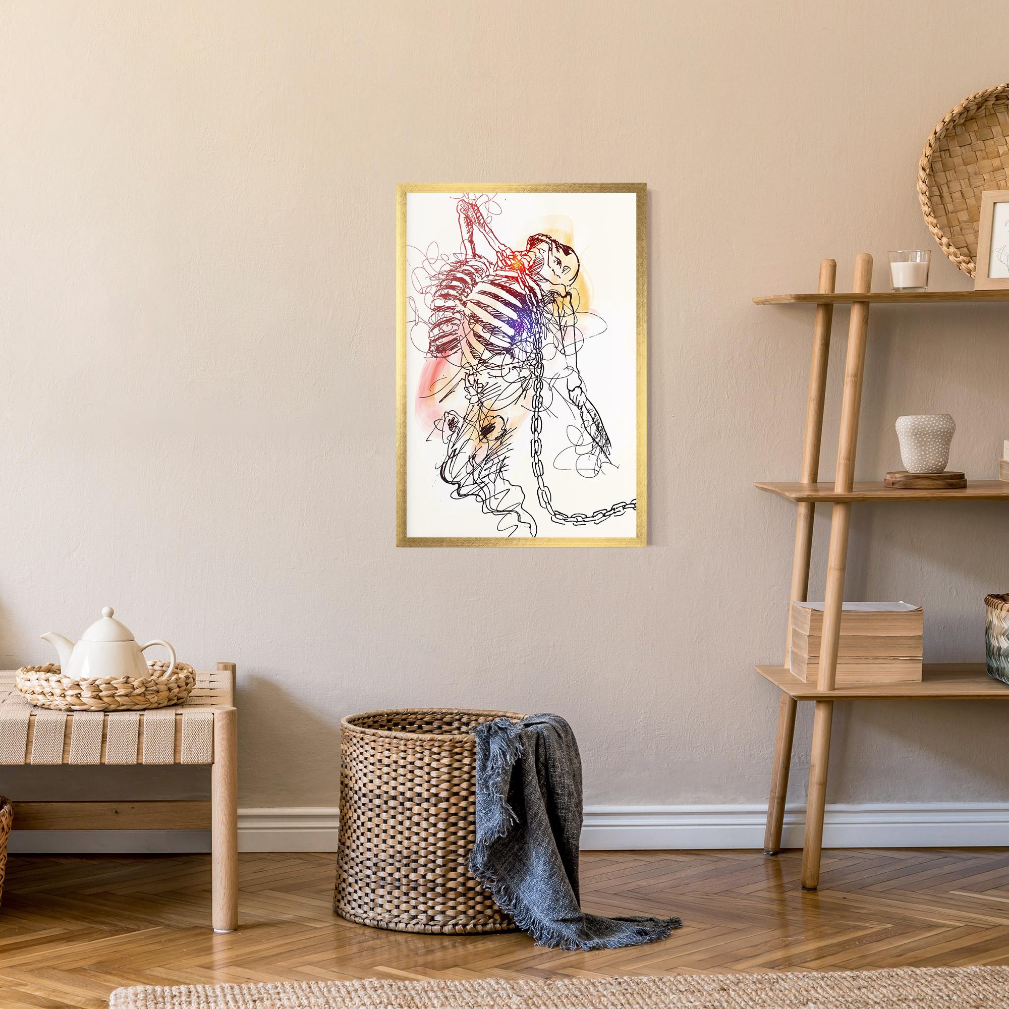 Keretezett Poszter Chain Skeleton mockup 9