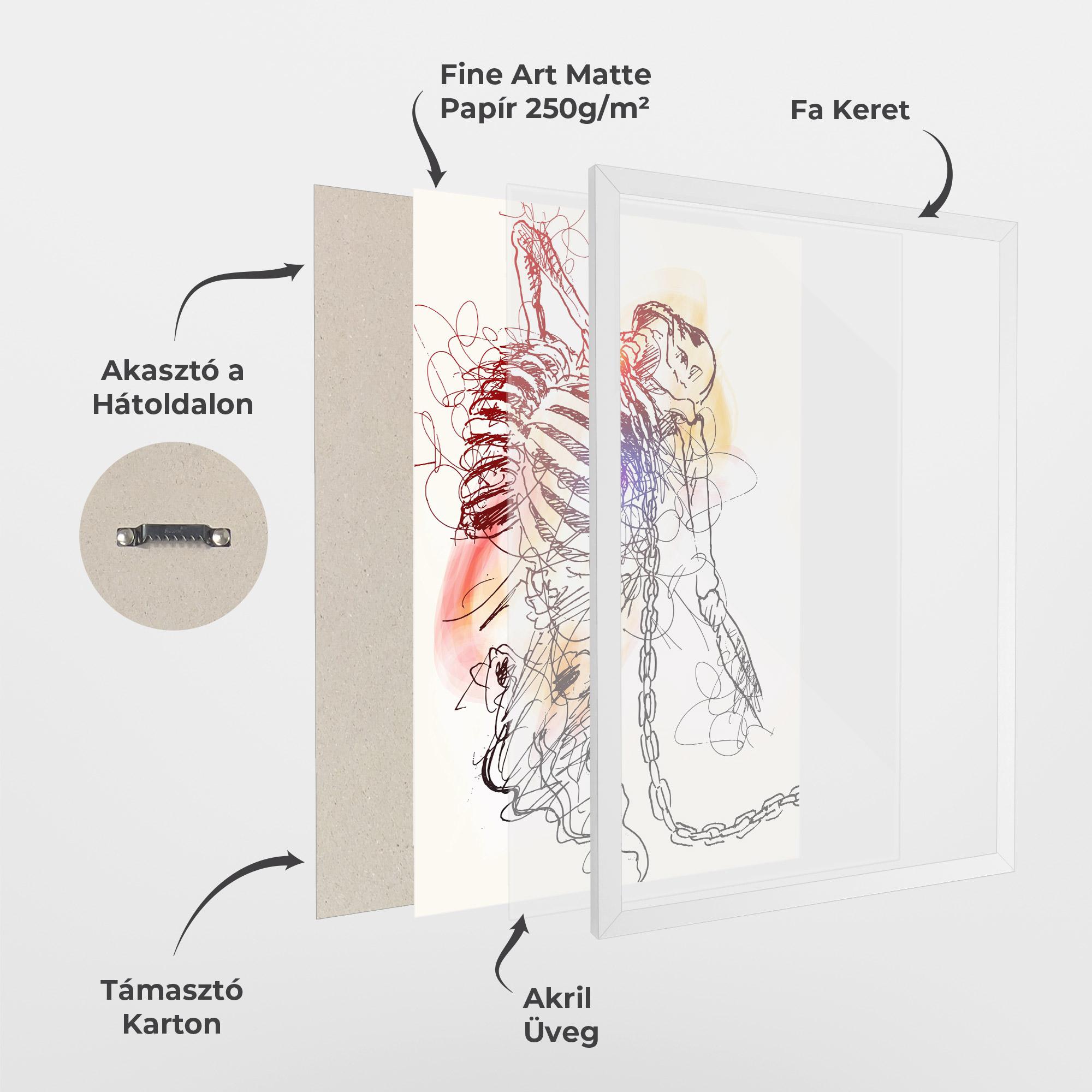 Keretezett Poszter Chain Skeleton mockup 1