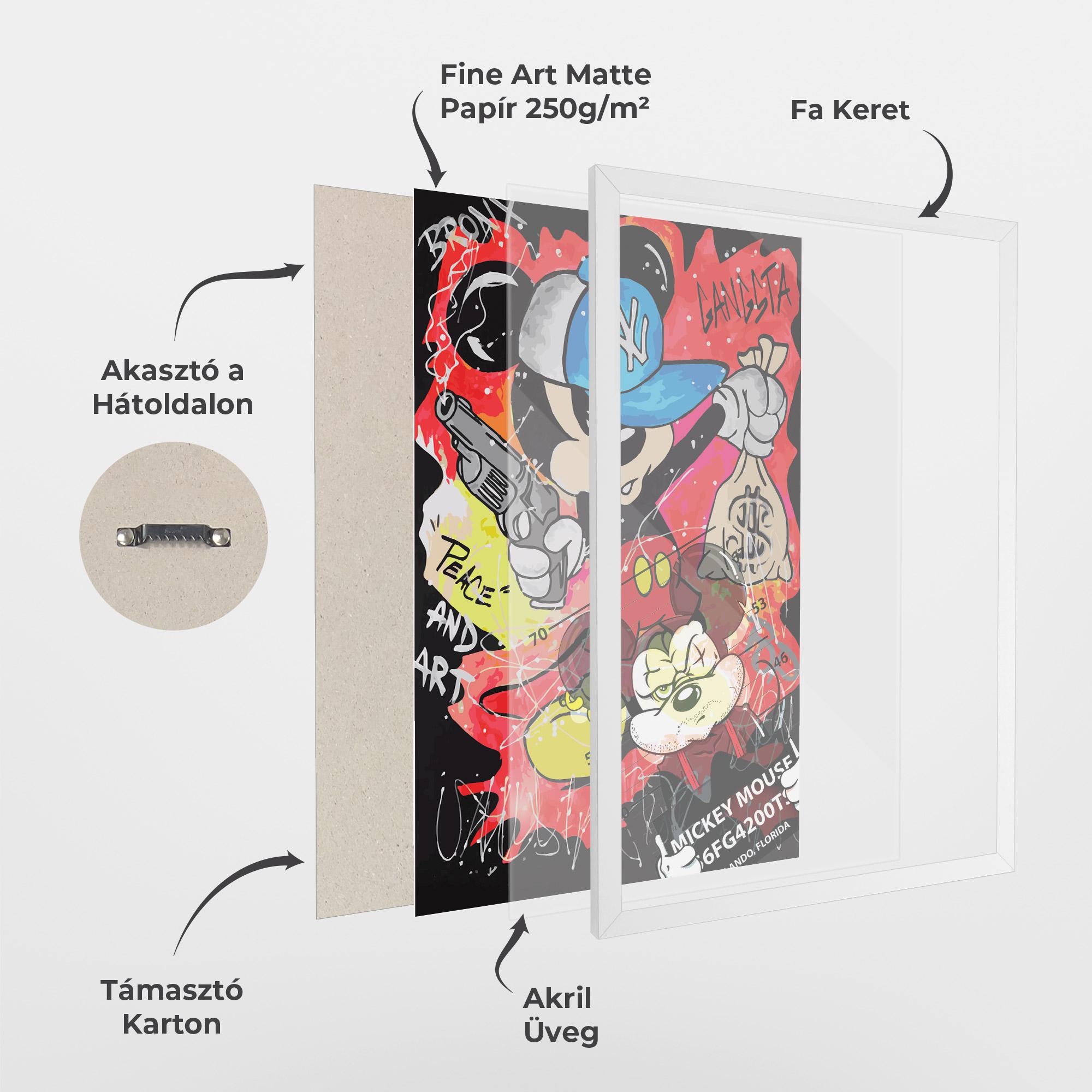 Keretezett Poszter Gangsta Mickey mockup 1
