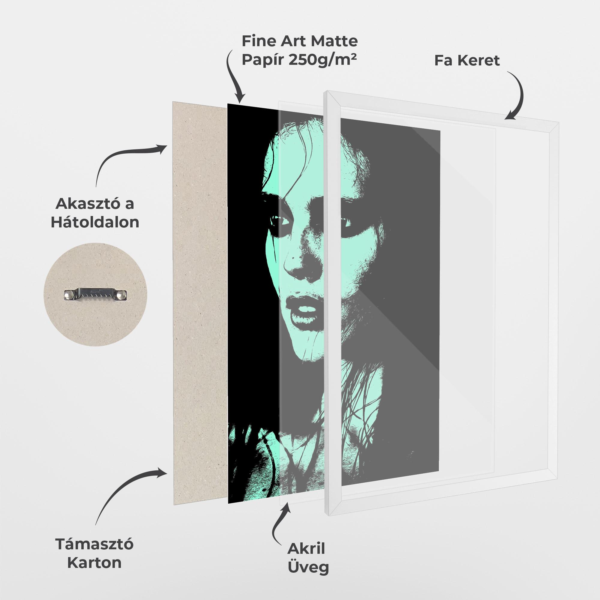 Keretezett Poszter Green Light Girl mockup 1