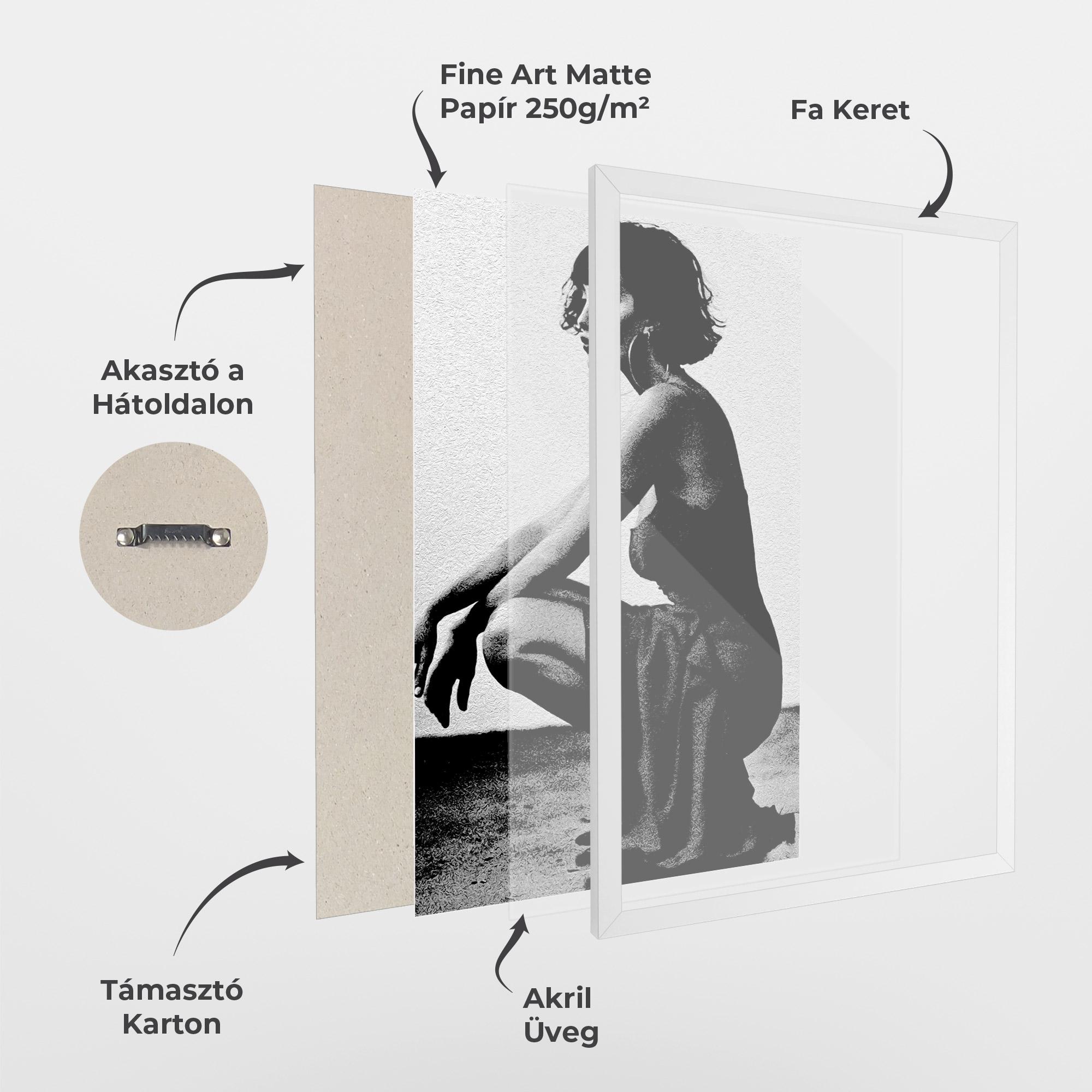 Keretezett Poszter Grey Long Dress mockup 1