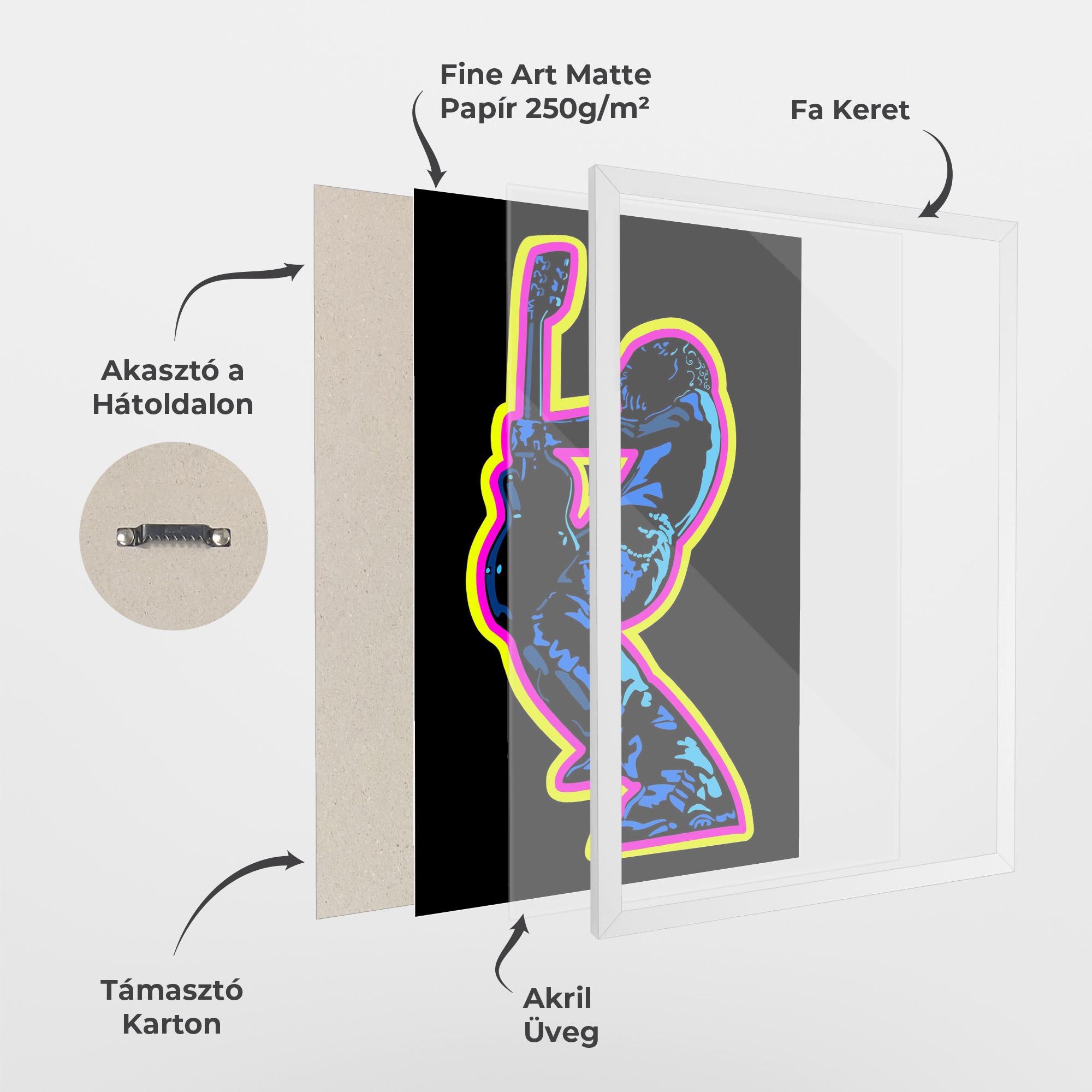 Keretezett Poszter Guitarist Art mockup 1
