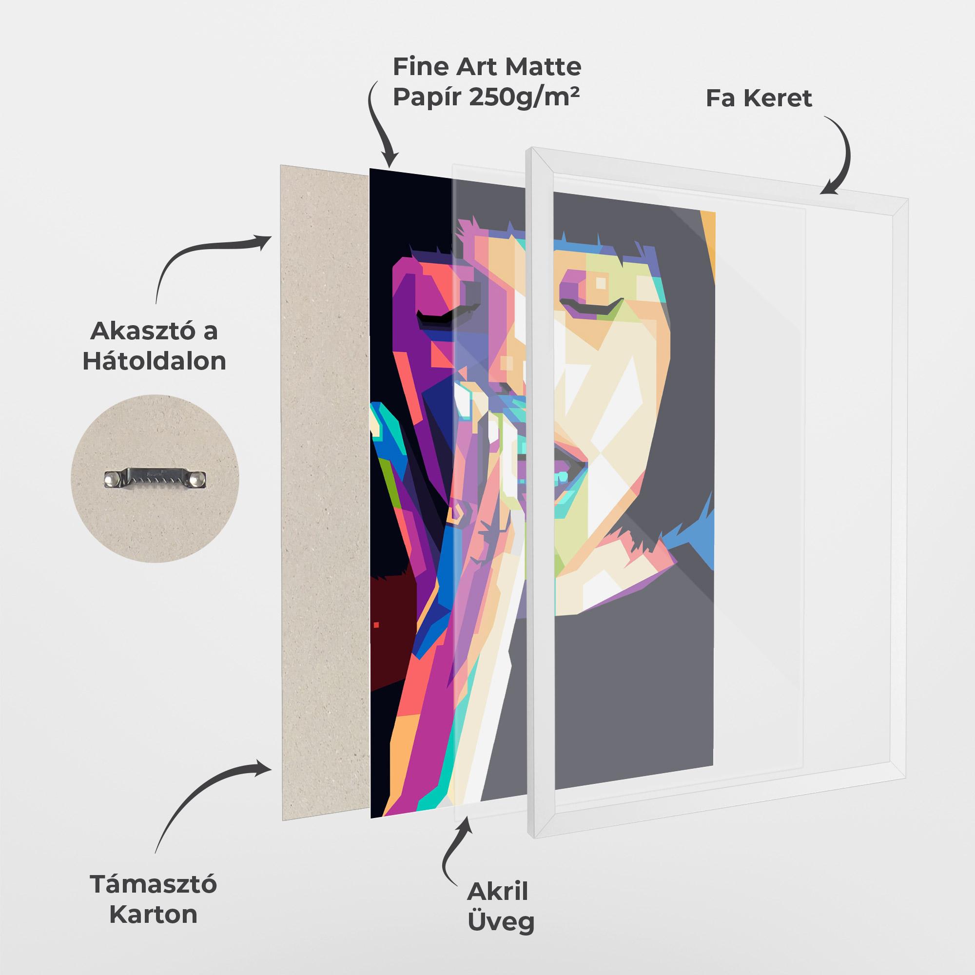 Keretezett Poszter Polygonal Pretty Girl mockup 1