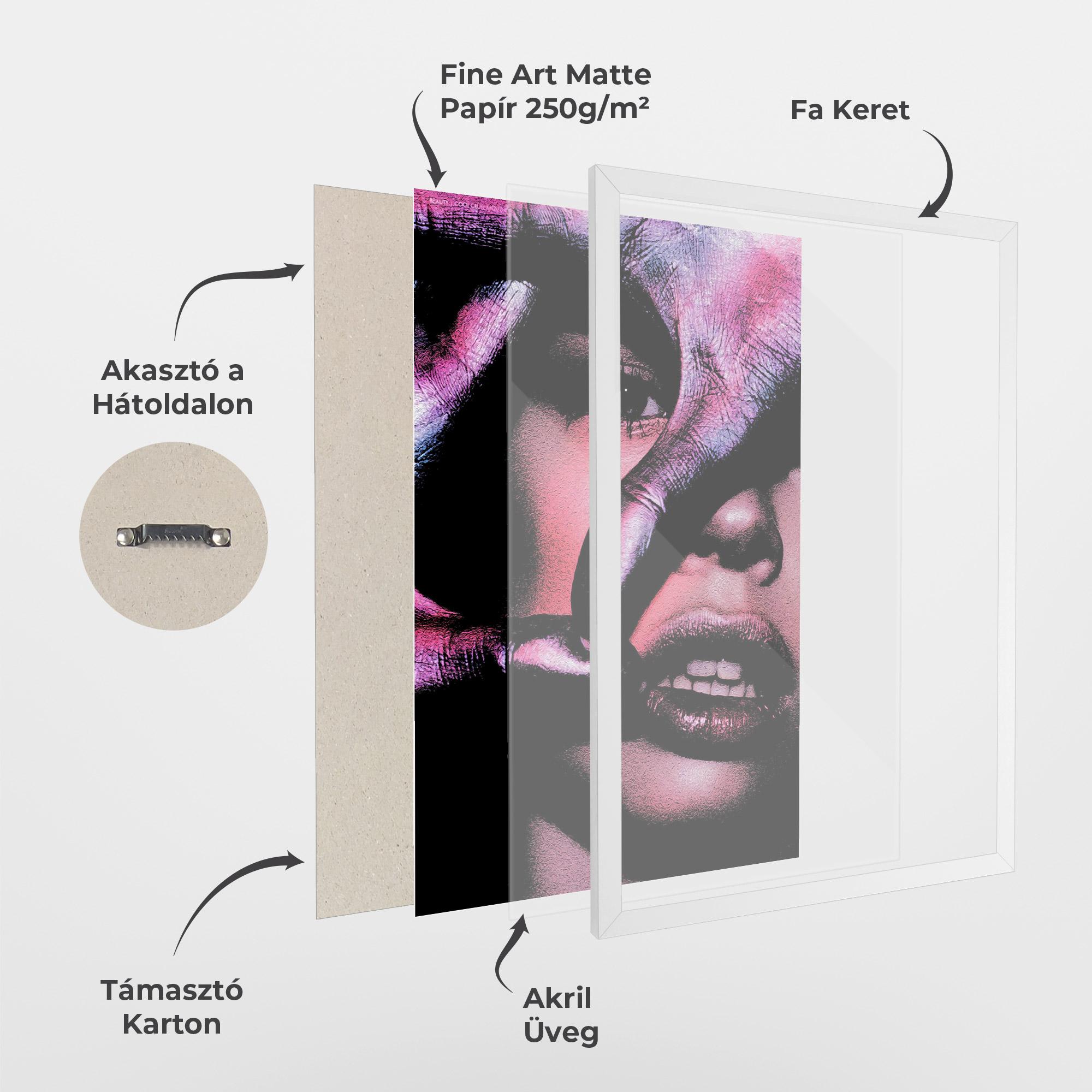 Keretezett Poszter Purple Glitter Hand mockup 1