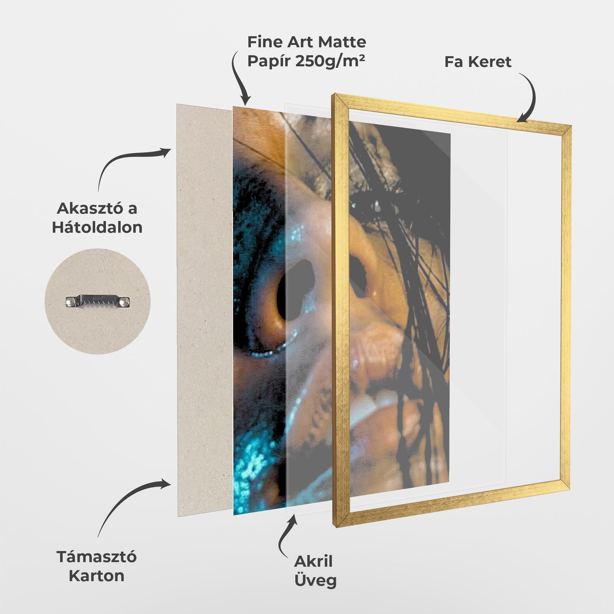 Keretezett Poszter Blue Light Face mockup 1