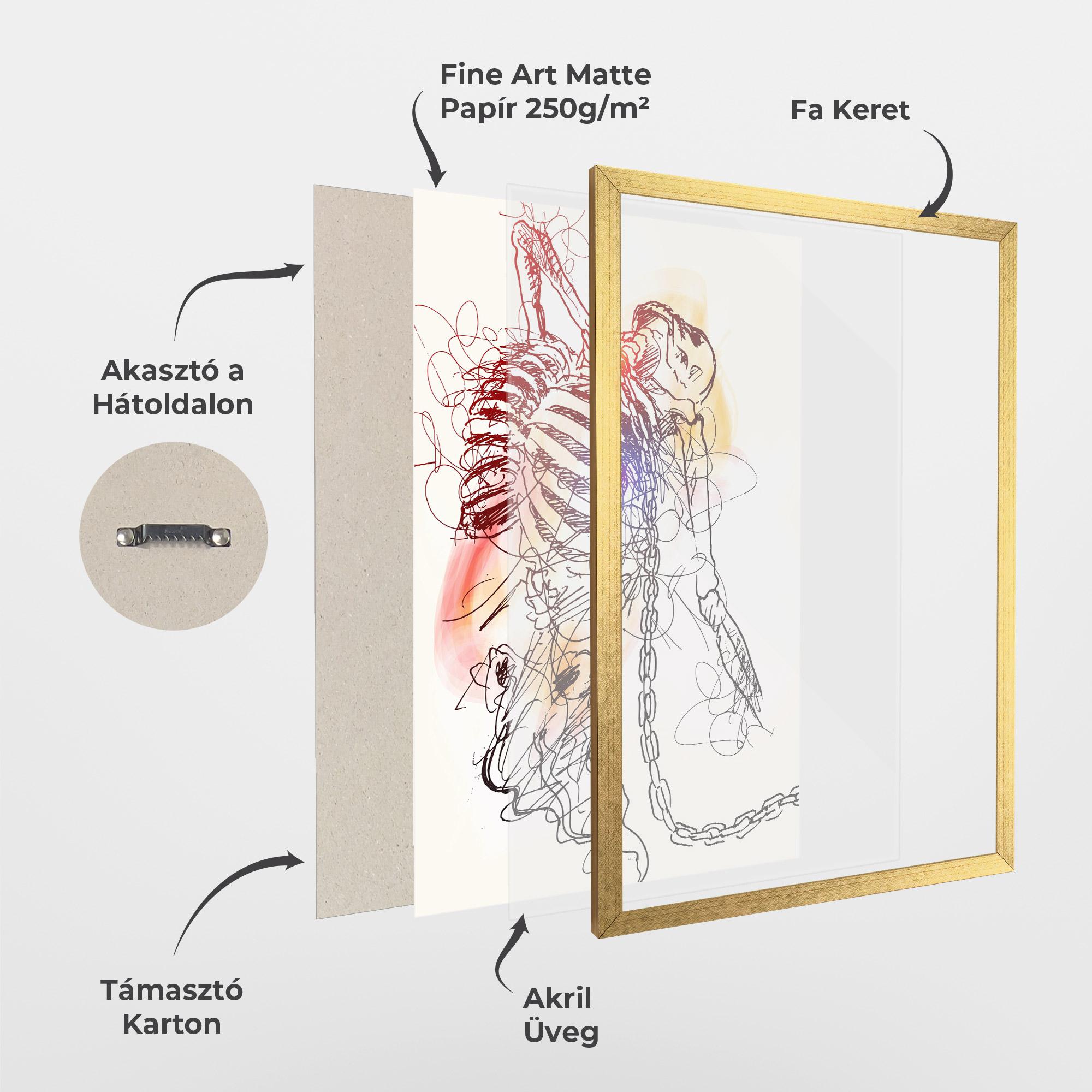 Keretezett Poszter Chain Skeleton mockup 1