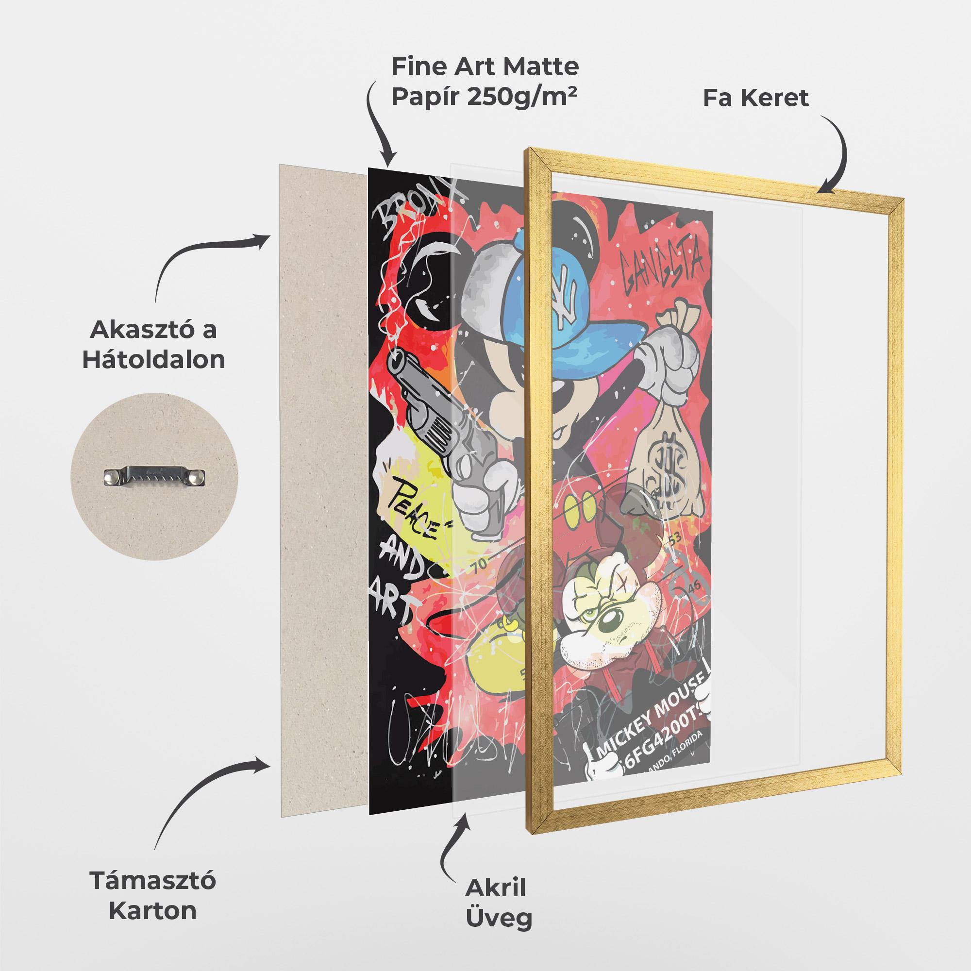 Keretezett Poszter Gangsta Mickey mockup 1