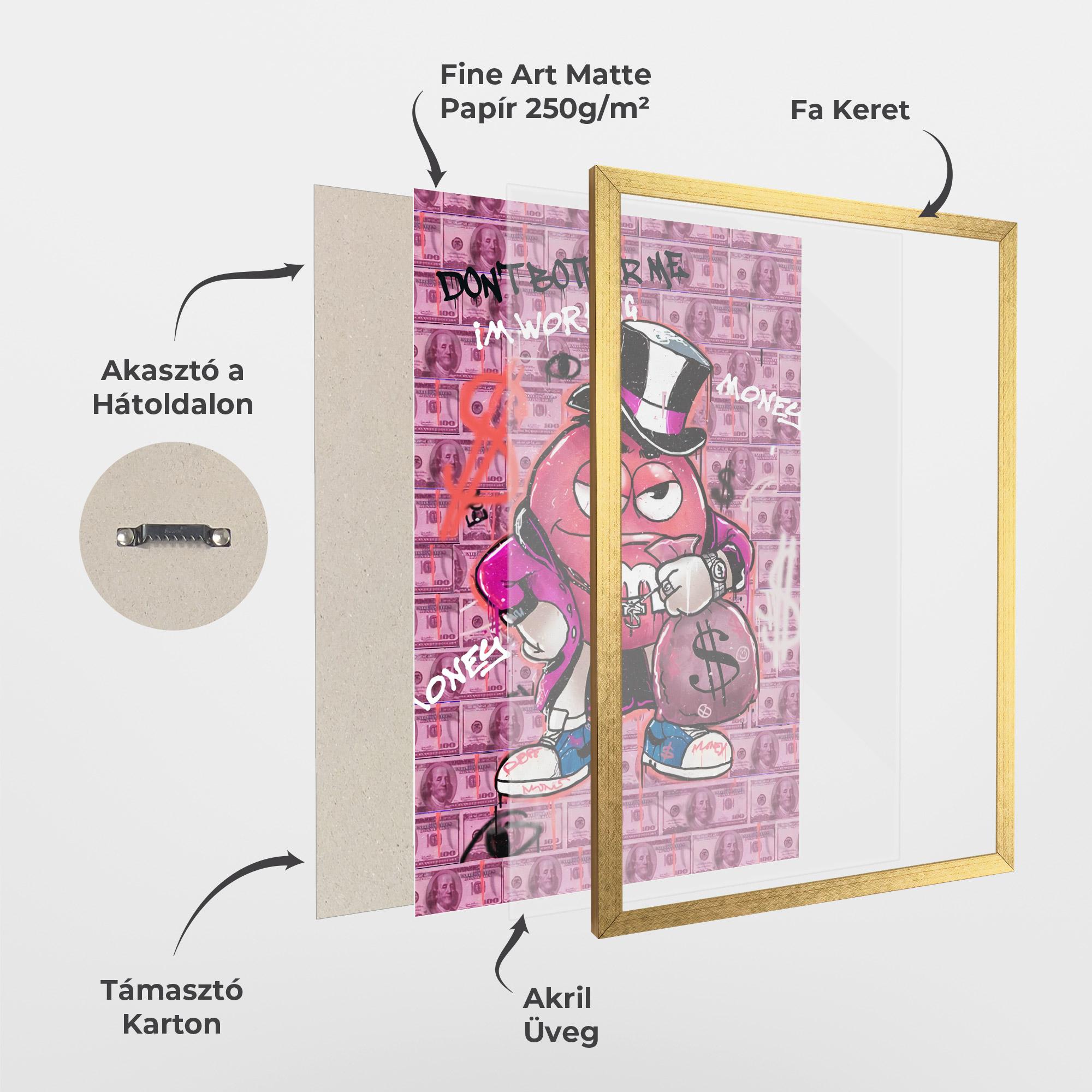 Keretezett Poszter Give Me Your Money mockup 1