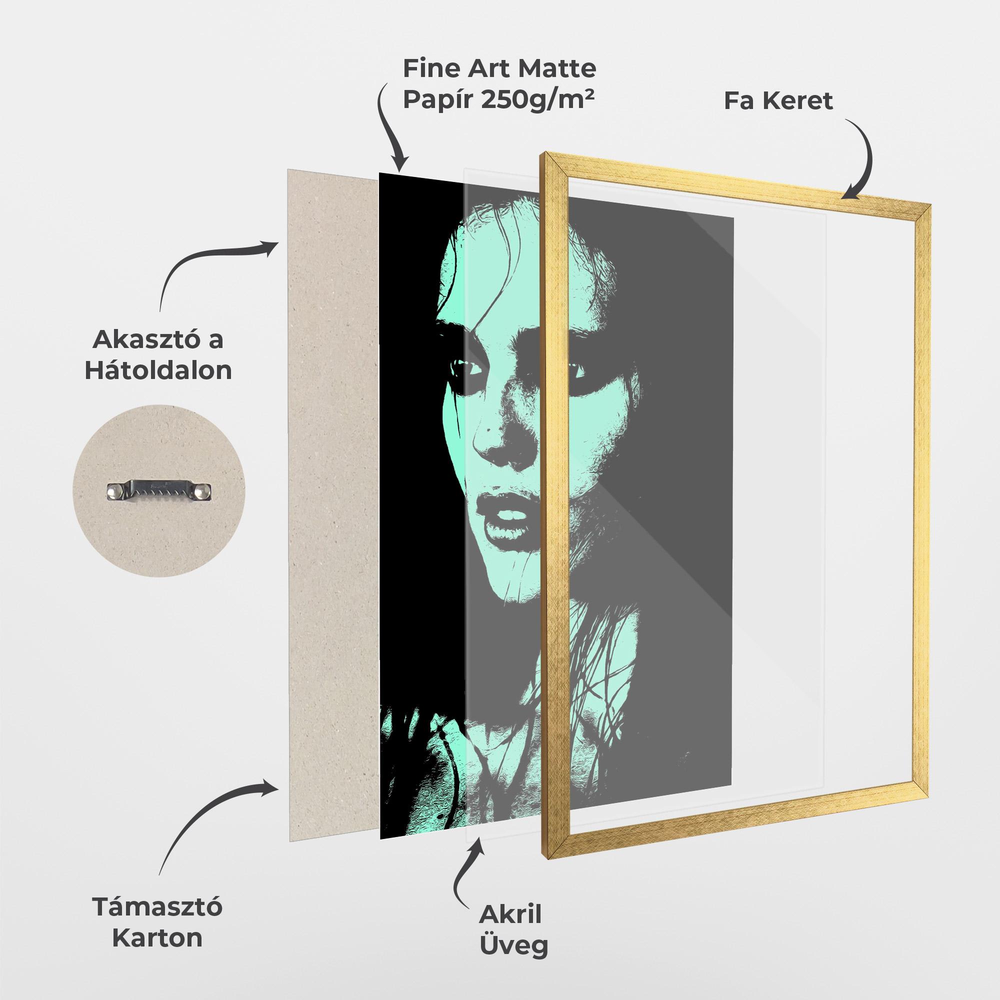 Keretezett Poszter Green Light Girl mockup 1