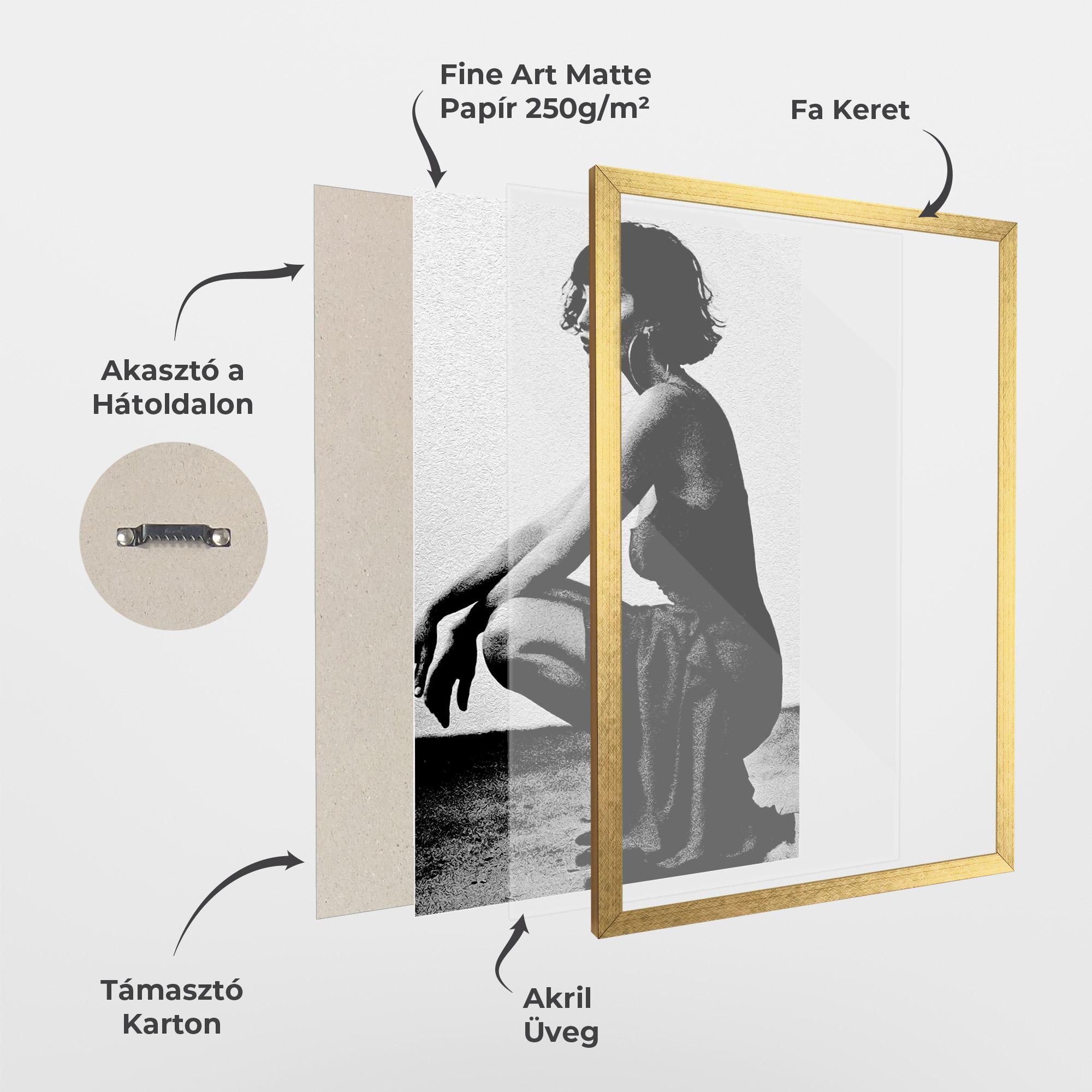 Keretezett Poszter Grey Long Dress mockup 1