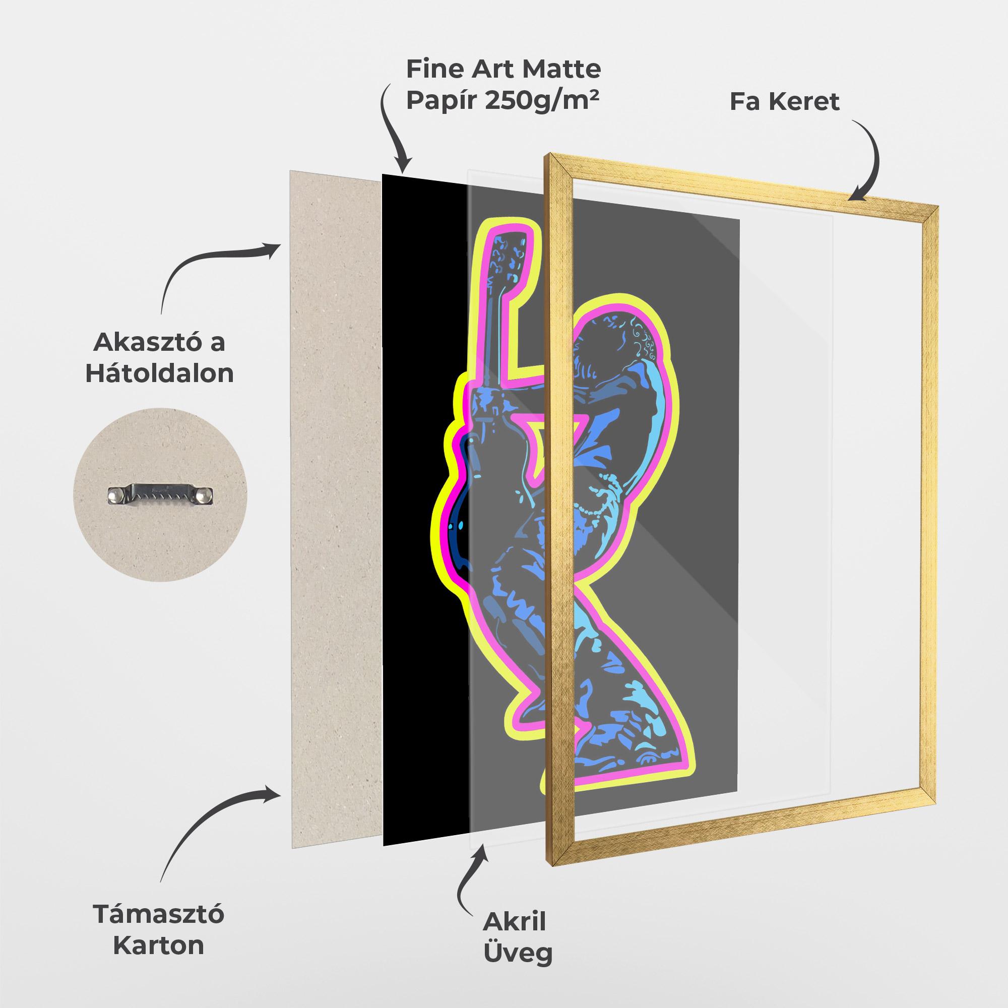 Keretezett Poszter Guitarist Art mockup 1