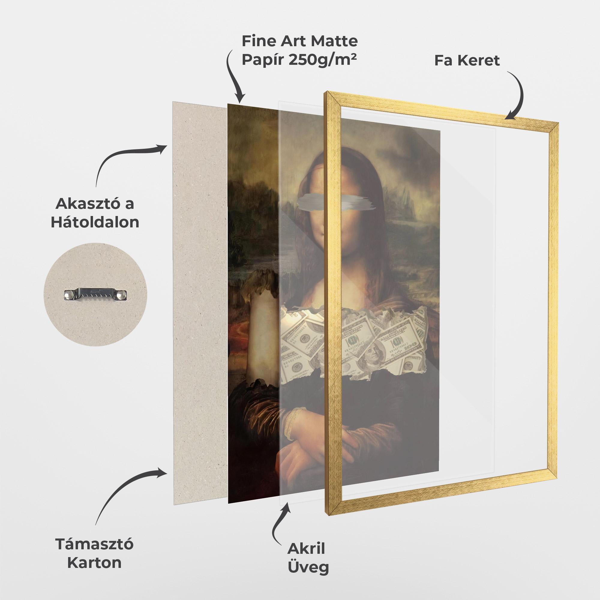 Keretezett Poszter Money Lisa mockup 1