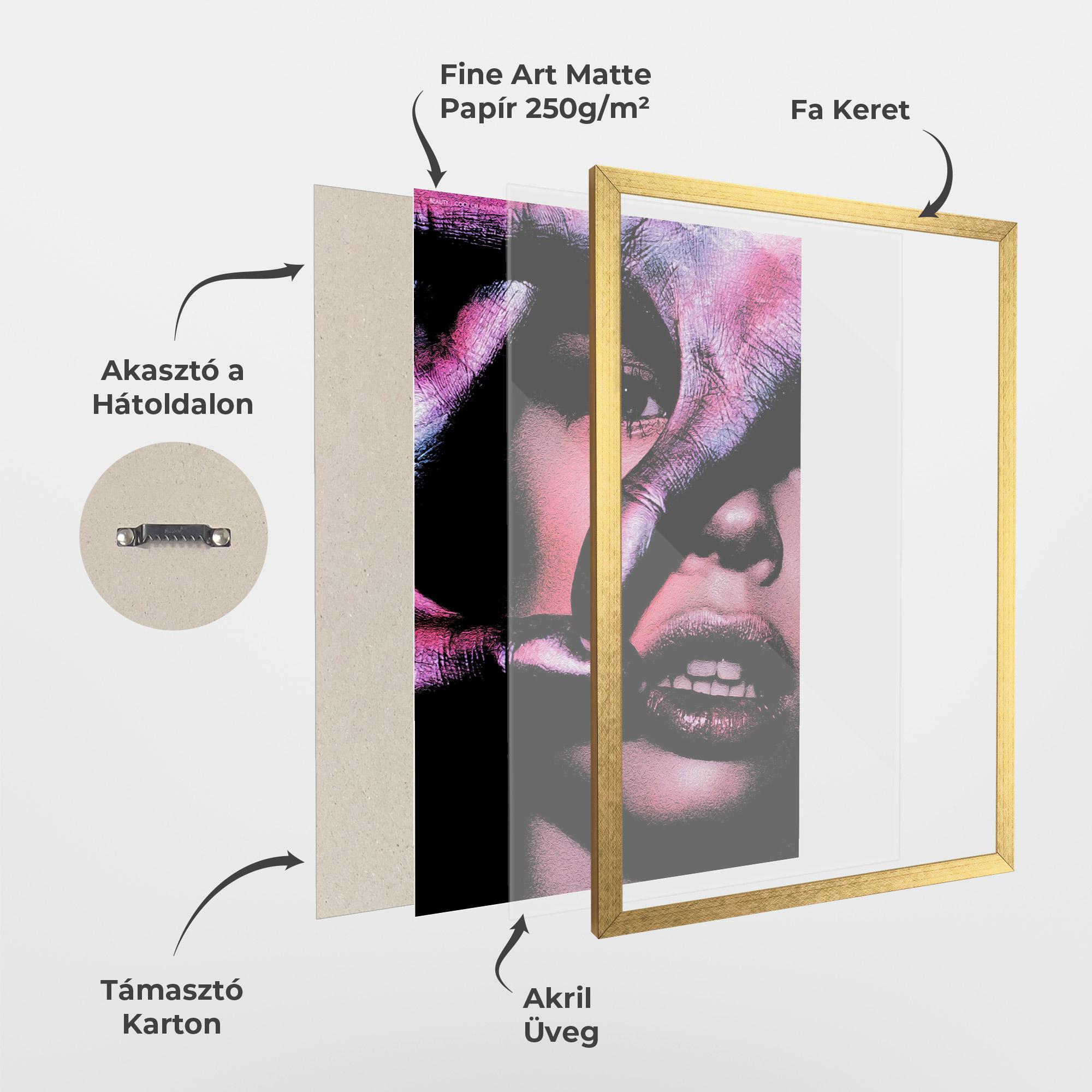 Keretezett Poszter Purple Glitter Hand mockup 1