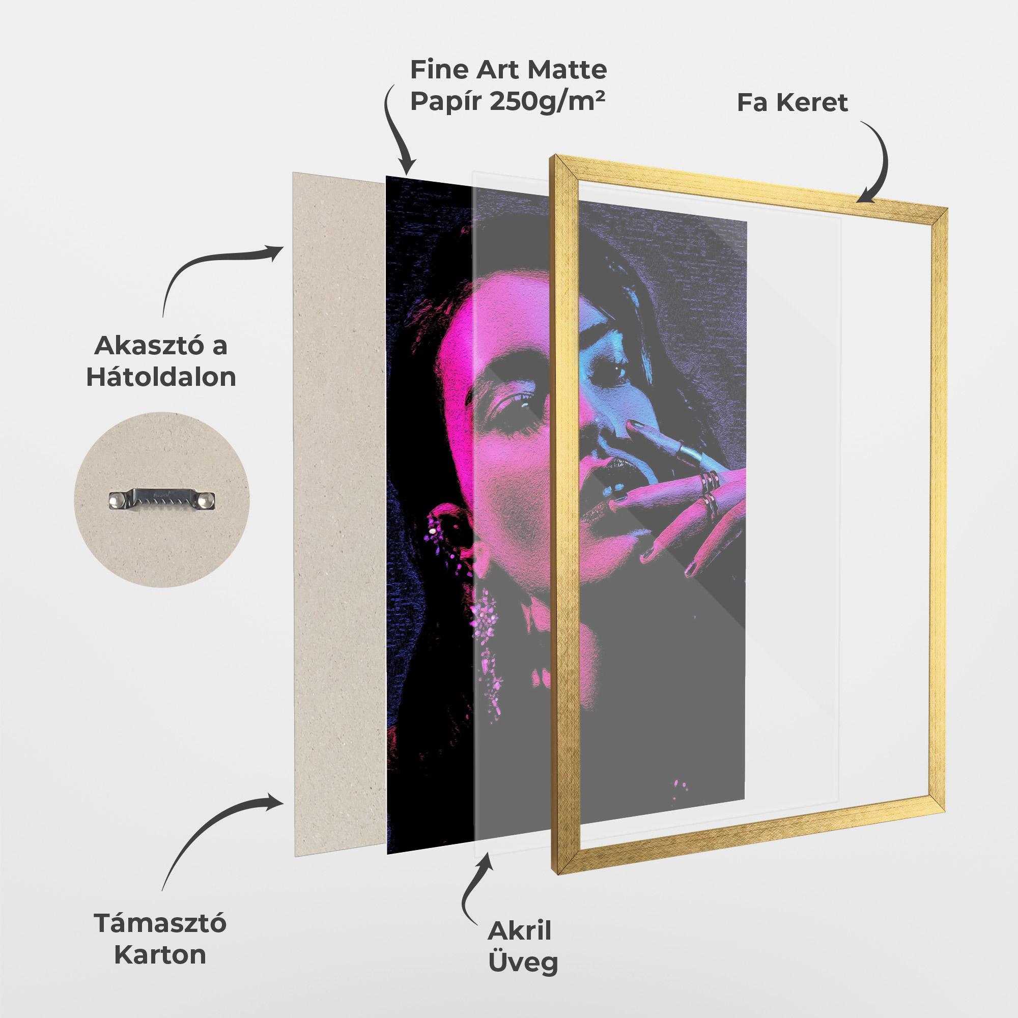 Keretezett Poszter Purple Light Lady mockup 1