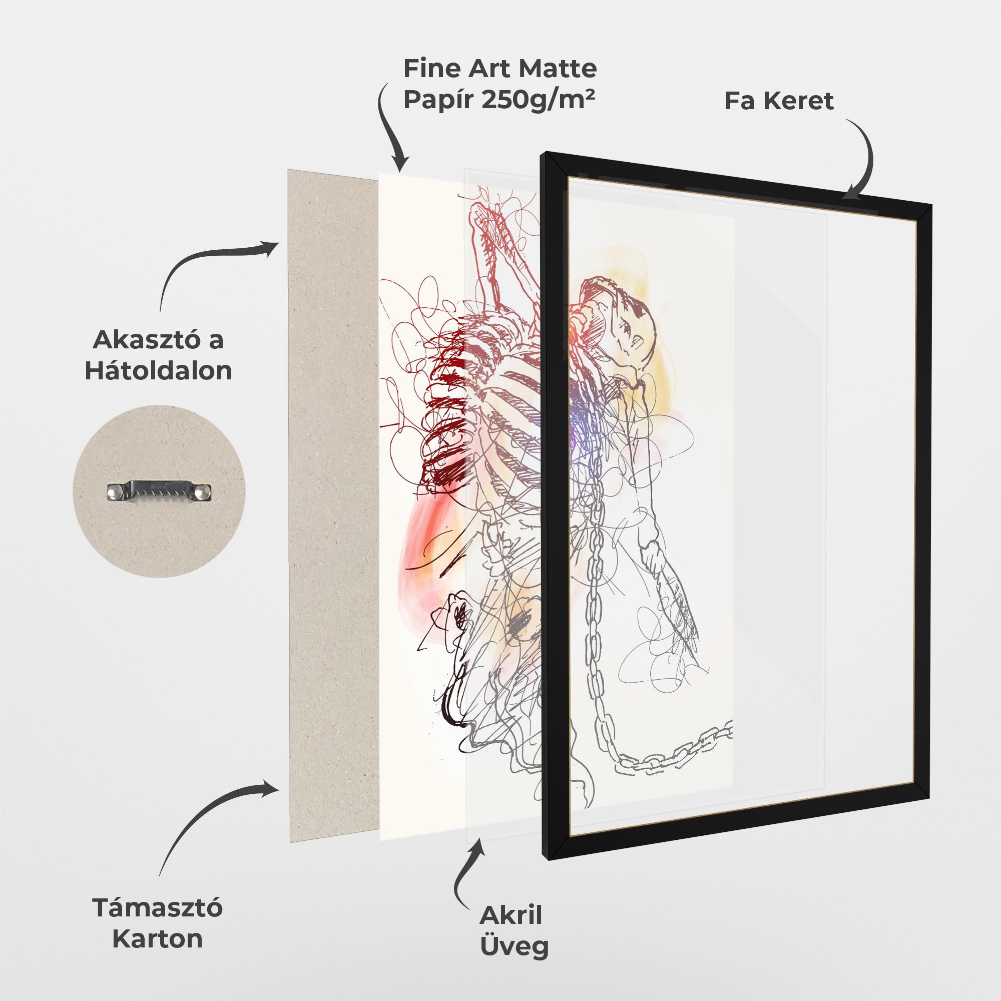 Keretezett Poszter Chain Skeleton mockup 1