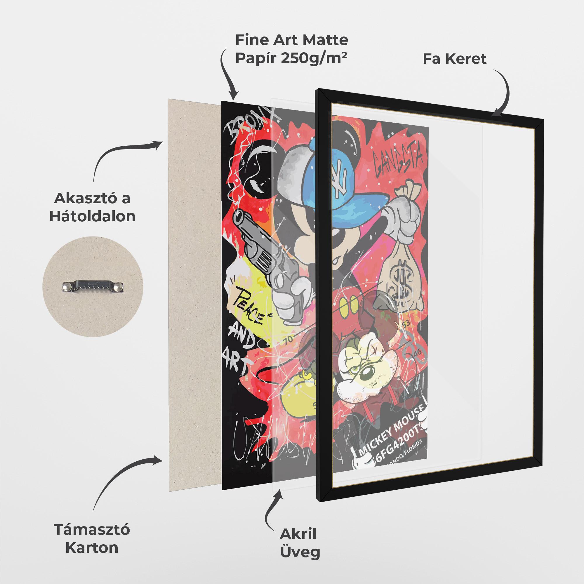 Keretezett Poszter Gangsta Mickey mockup 1